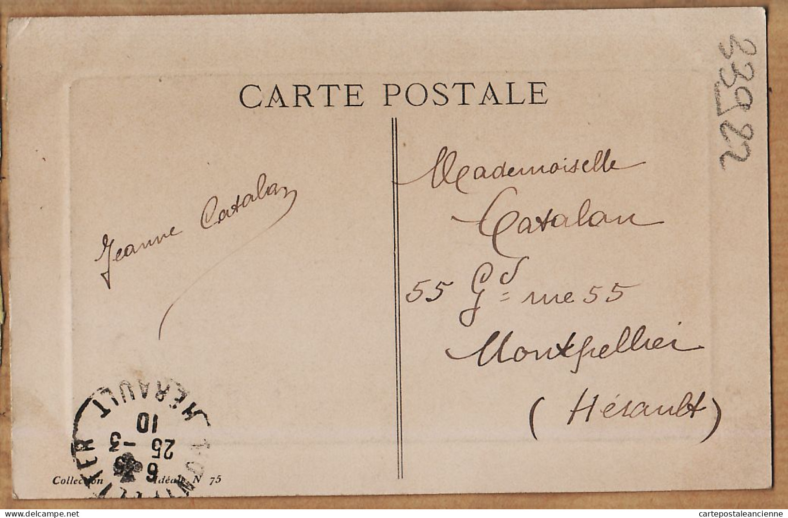 38827  / ⭐ Détourée HEUREUSES PÂQUES Bébé Sortant De L'Oeuf 25-03-1910 à Alice CATALAN Grand-Rue Montpellier Hérault - Ostern