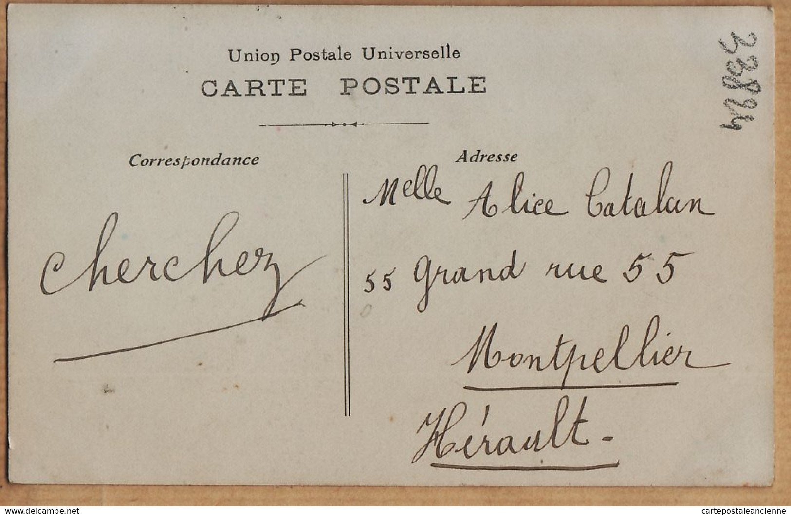 38778  / ⭐ POISSON 1ER AVRIL Fillette Pêcheuse 1905s à Alice CATALAN 55 Grand-Rue MONTPELLIER Hérault-Ref  B&F 612 - 1° Aprile (pesce Di Aprile)