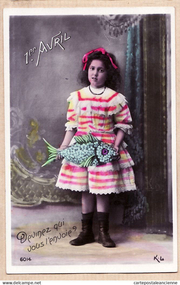 38777  / ⭐ POISSON 1ER AVRIL Fillette 1905s à Alice CATALAN 55 Grand-Rue MONTPELLIER Hérault-Ref 6014 K-4 - 1er Avril - Poisson D'avril