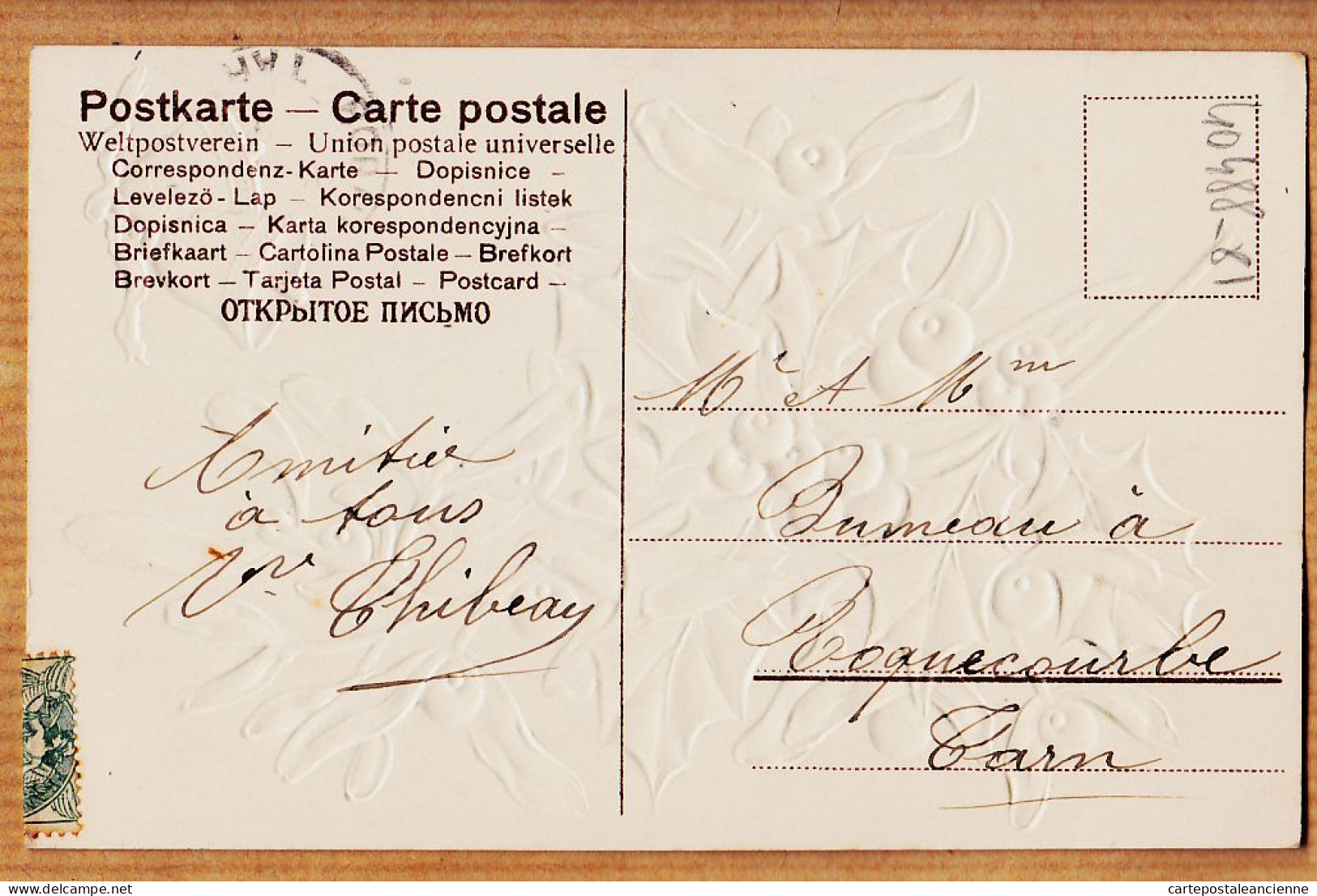 38757  / ⭐ ♥️ Carte Gaufrée Relief BONNE ANNEE 1905s De THIBEAU à RUMEAU Roquecourbe- SER.130 - Nieuwjaar