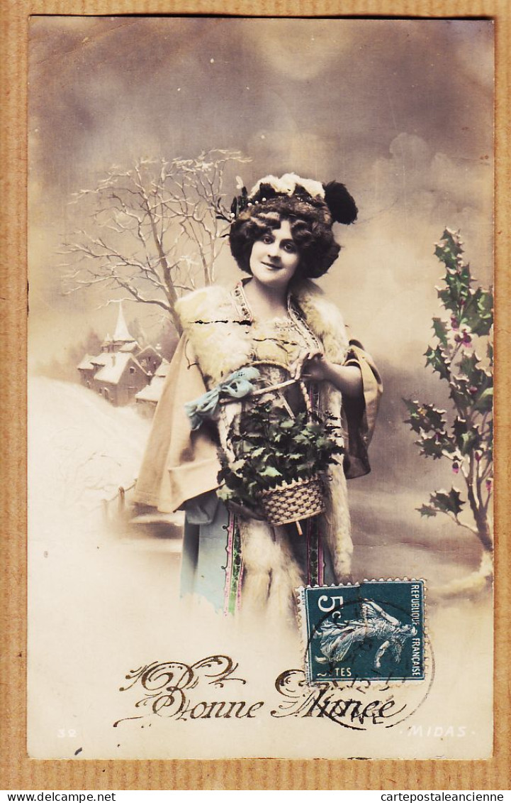 38742  / ⭐ BONNE ANNEE 1912 De Alice SEZILLE à BLANCHETTE Loueur Voiture Crepy-en-Valois- MIDAS 32 - New Year