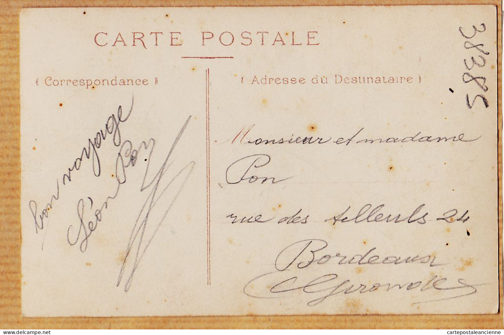 38732  / ⭐  ♥️ MEILLEURS VOEUX Bonne Année 1910s à Mme PON Rue Des Tilleuls Bordeaux 4106 - New Year