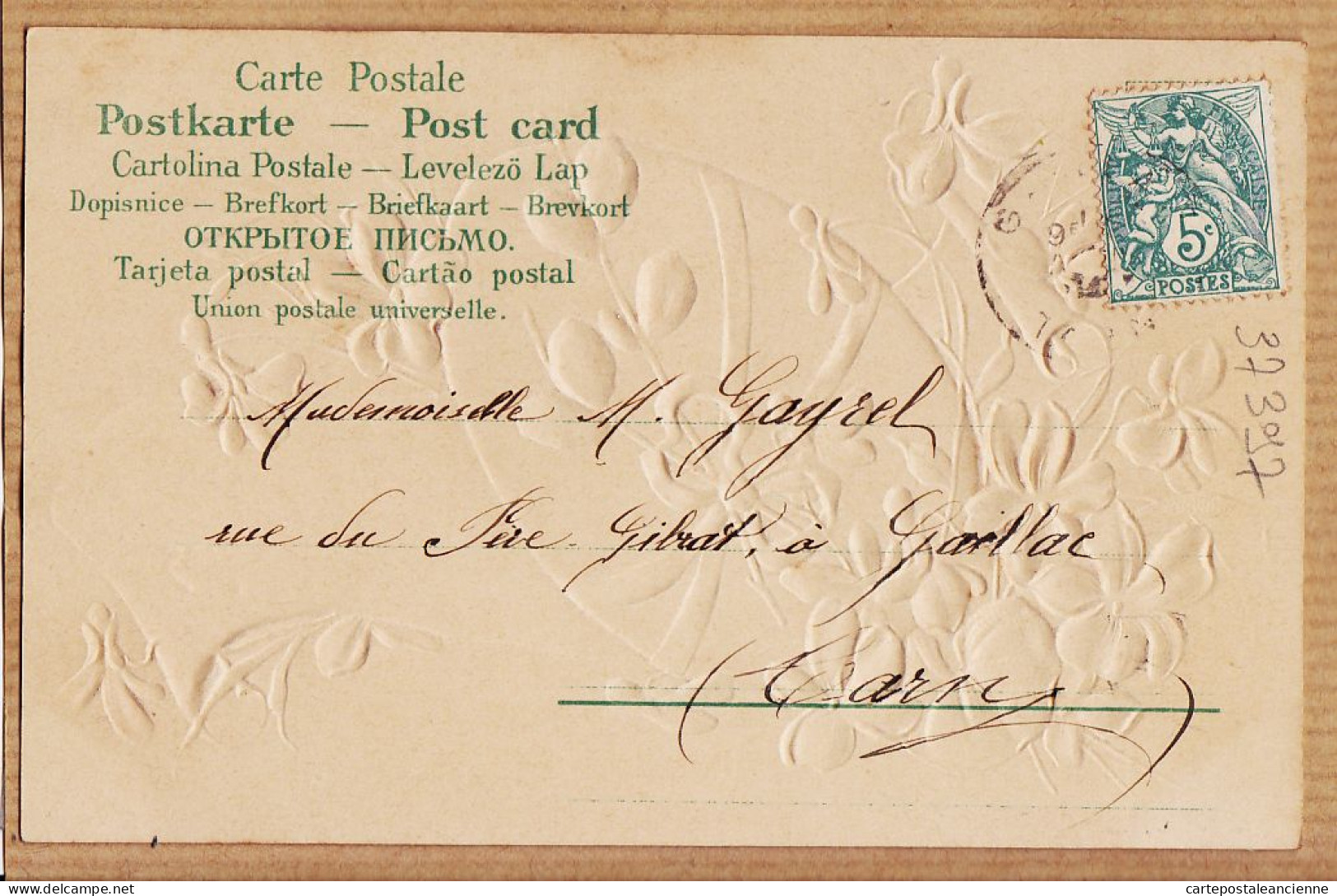 38830  / ⭐ Carte Embossée JOYEUSES PÂQUES Oeuf Violettes 02-04-1904 à GAYREL Rue Du Père GIBRAT Gaillac Tarn - Pasen