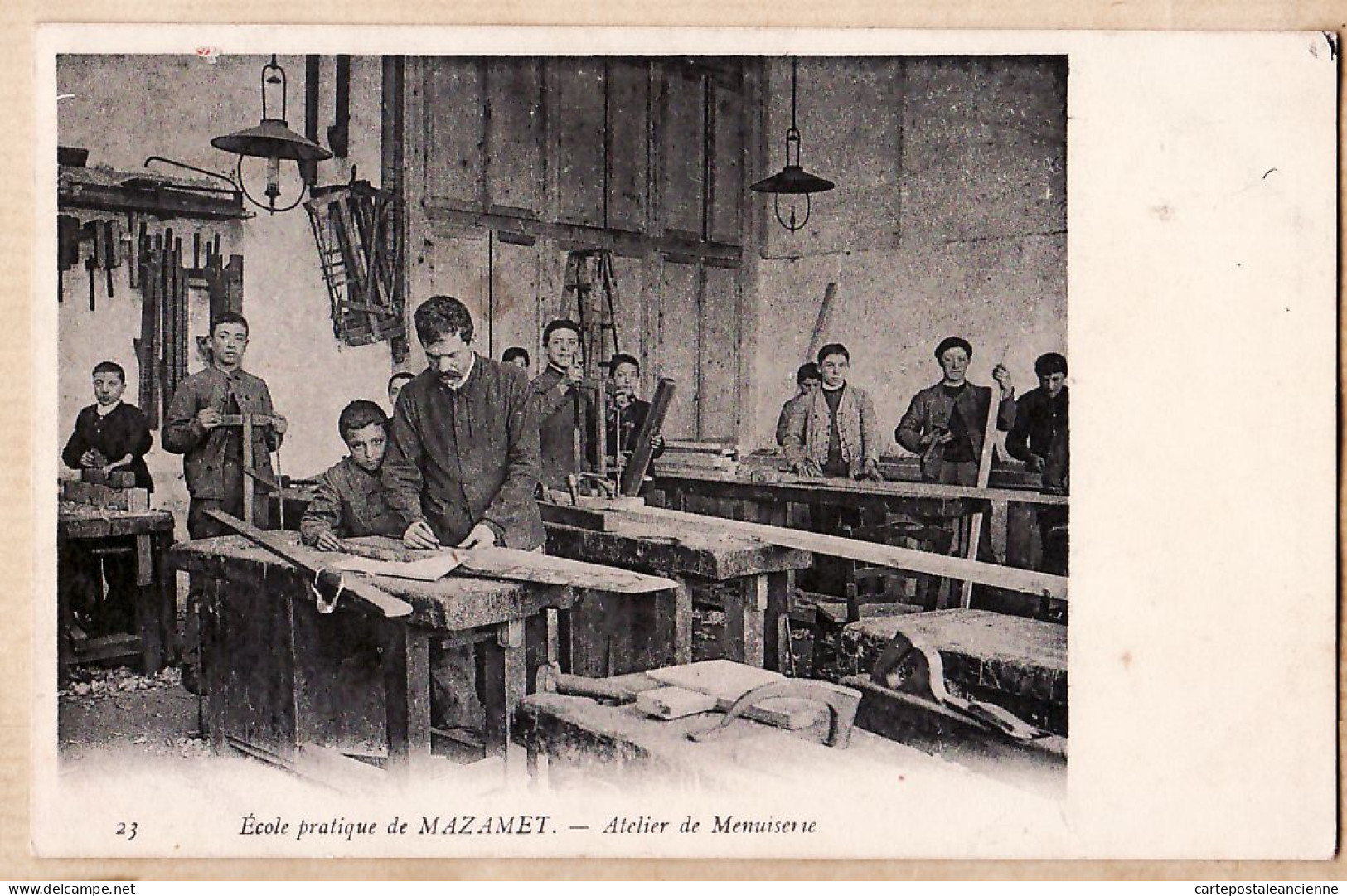 38896 / ⭐ ♥️ Peu Commun MAZAMET Tarn Ecole Pratique Atelier De MENUISERIE Professeur Et élèves 1910s N°23 - Mazamet