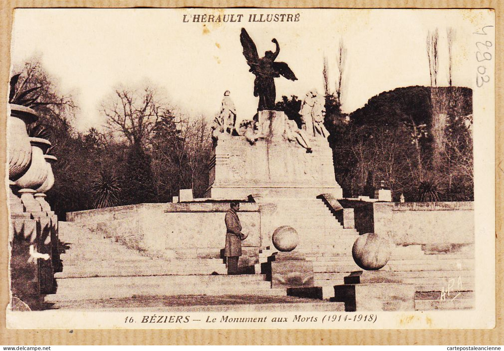 38574 / ⭐ BEZIERS Monuments Aux Morts 1914-1 CpaWW2 F.M De Pierre TARY LILLERS 2 Octobre à Suzanne-MARTIN Au Celtique - Beziers