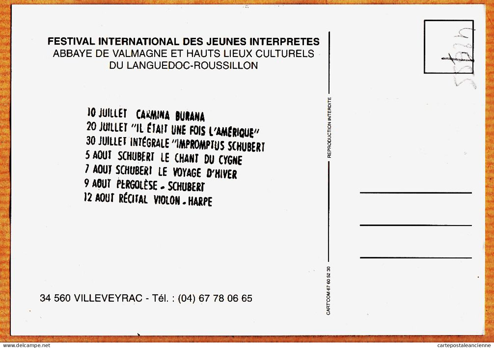 38661 / ⭐ VILLEVEYRAC 34-Herault Abbaye VALMAGNE Festival Jeunes Interprêtes Semaines Musicales Passion Du Mois D'Août  - Other & Unclassified