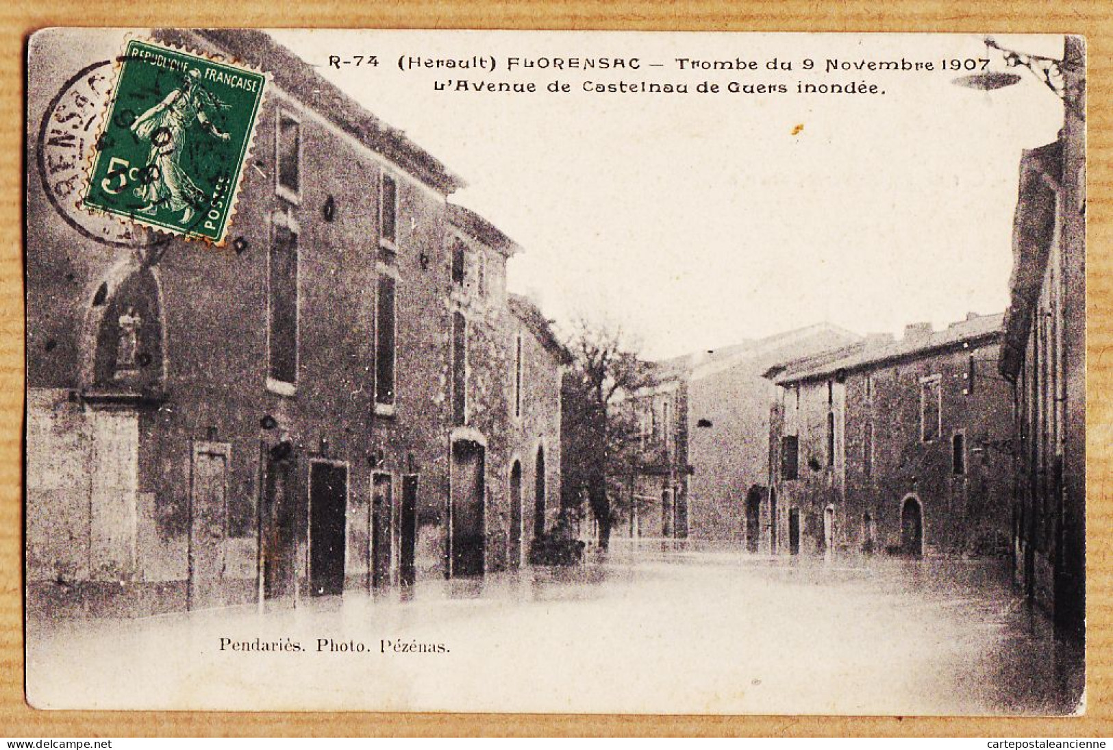 38647 / ⭐ Peu Commun FLORENSAC Trombe  9 Novembre 1907 Avenue CASTELNAU De GUERS Inondée à MARCHAL Propriétaire Puimisso - Sonstige & Ohne Zuordnung