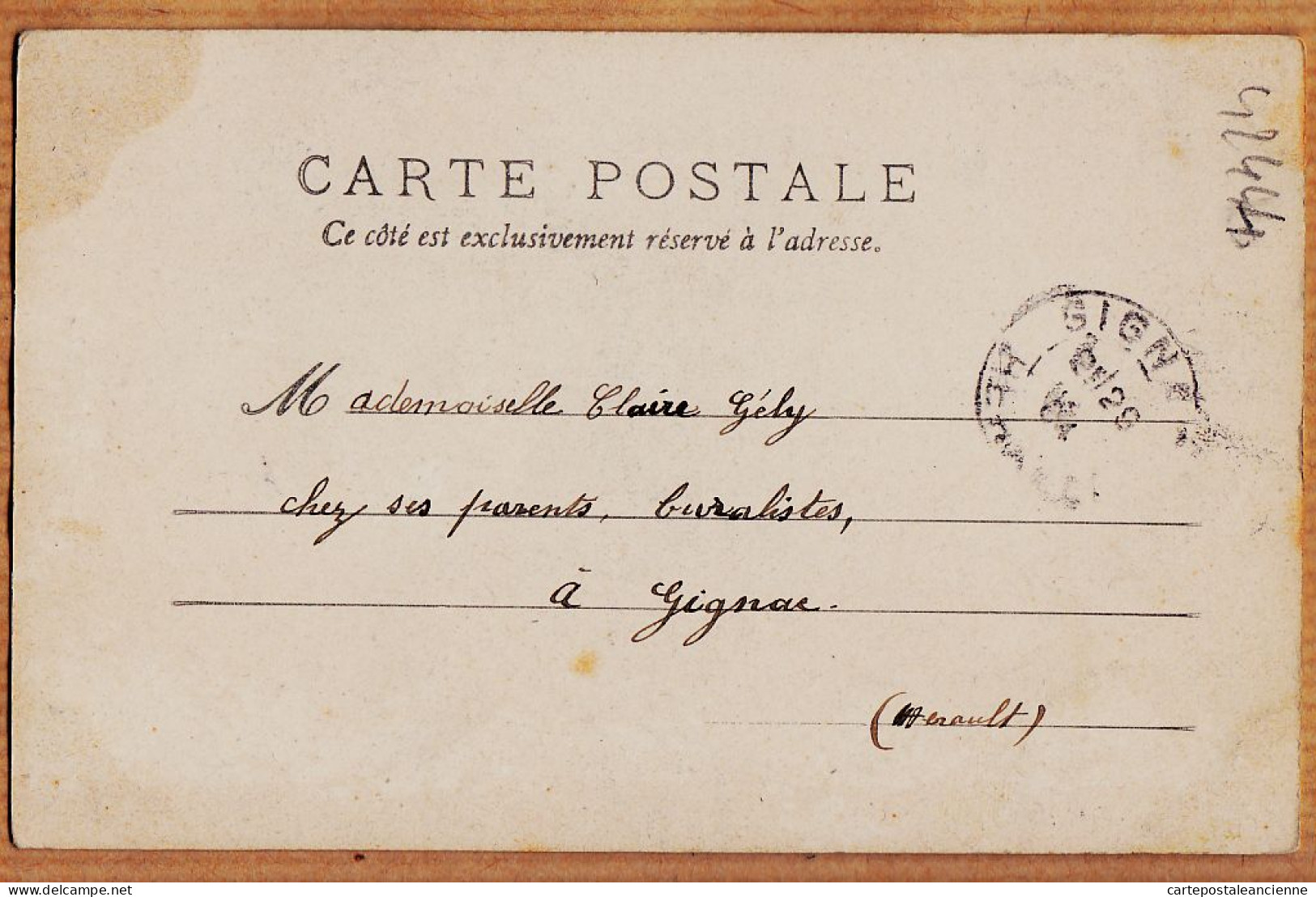 38589 / ⭐ ♥️ Rare LUNEL-VIEL Hérault Château MANSE 1904 De TOURNIER à Claire GELY Buralistes Gignac-J.B.E.N.P 527 - Lunel