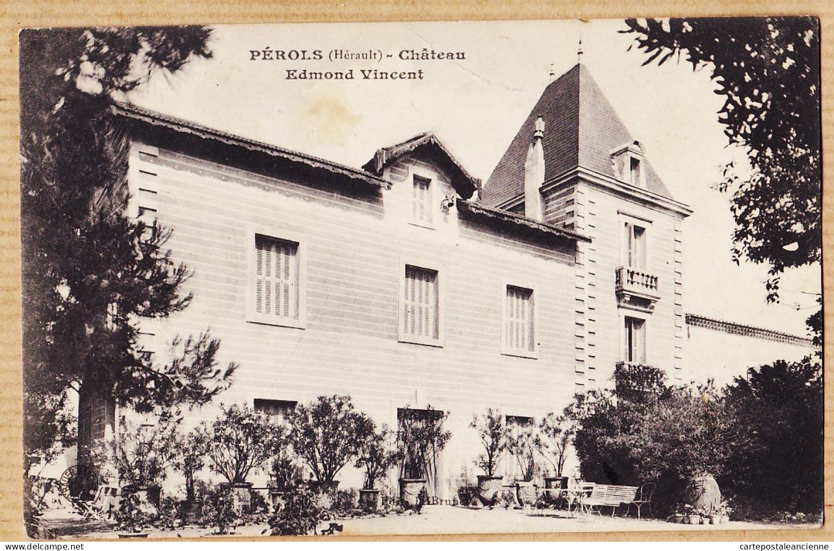 38646 / ⭐ ♥️  Rare PEROLS 34-Hérault Château  EDMOND VINCENT 1910s Edition BRUNET ? - Sonstige & Ohne Zuordnung