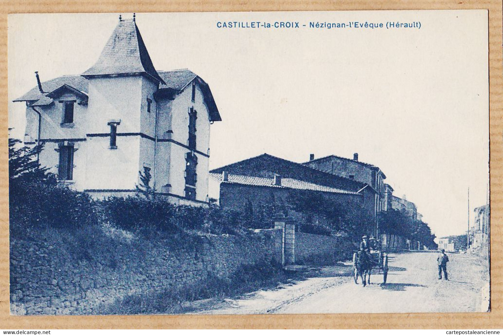 38653 / ⭐ Etat Parfait  CASTILLET-la-CROIX Hérault NEZIGNAN-L'EVÊQUE Maison Bourgeoise Attelage Paysan 1920s Photo DEN - Sonstige & Ohne Zuordnung