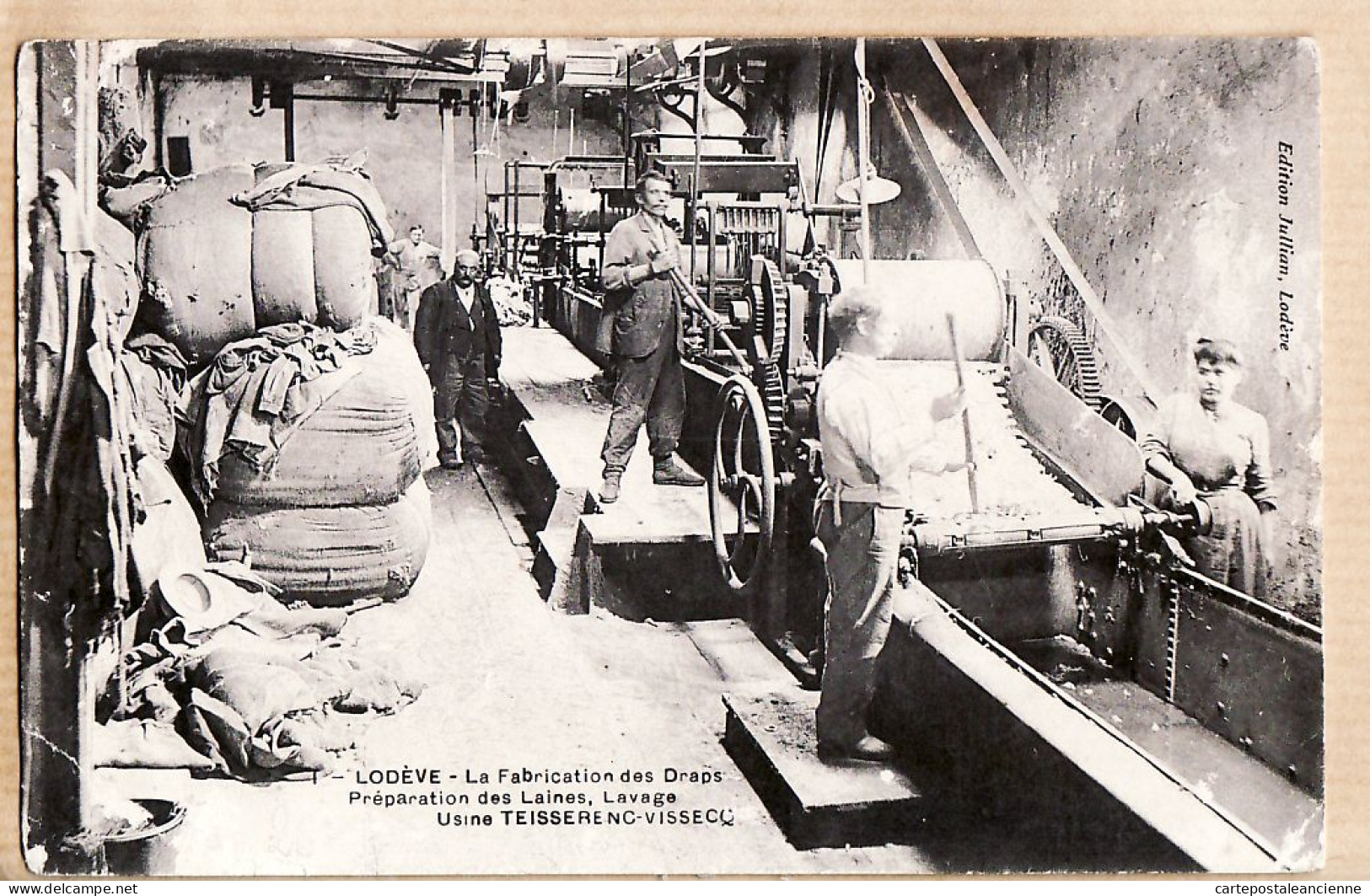 38594 / ⭐ ♥️ Peu Commun LODEVE Usine TEISSERENC-VISSECQ Fabrication Des Draps Préparation Laines LAVAGE 16.01.1918  - Lodeve