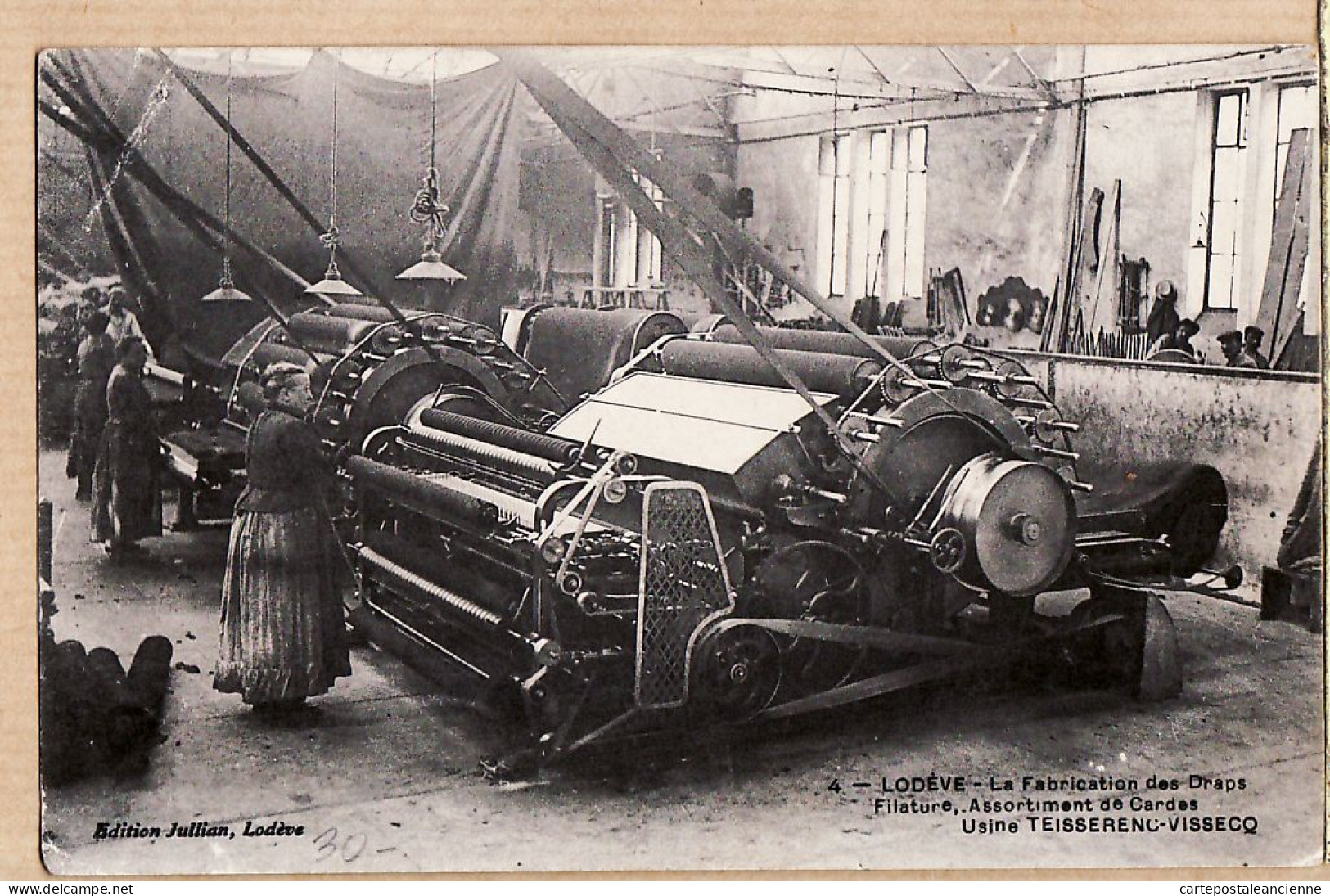 38595 / ⭐ ♥️ LODEVE Hérault Usine TEISSERENC-VISSECQ Fabrication Des Draps Filature Assortiments De Cardes 08.02.1918  - Lodeve