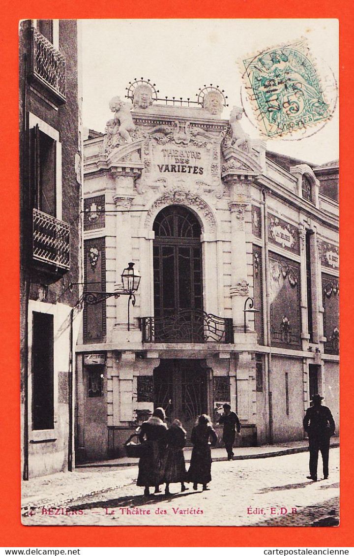 38568 / ⭐ BEZIERS 34-Hérault Le Théatre Des Variétés 1905 à Irène BONNEFONT Boulevard De La Ferrage SalonE.D.R - Beziers