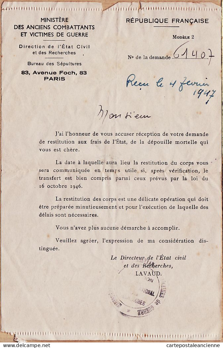 38859 / ⭐ ♥️ Rare CASTRES Tarn Soldat Jean BAÏSSE Mort FRANCE 20.11.1944 + 8 Doc. Dont Demande Restitution Dépouille - Castres