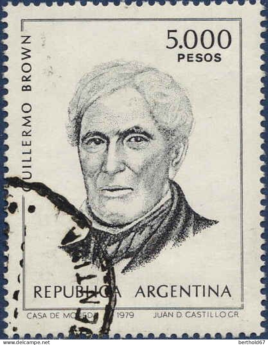Argentine Poste Obl Yv:1212 Mi:1431 Guillermo Brown (Beau Cachet Rond) - Gebraucht