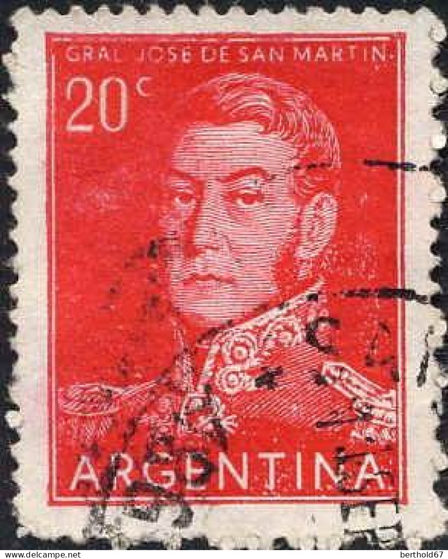 Argentine Poste Obl Yv: 546 Mi:620II Jose De San Martin (Beau Cachet Rond) - Used Stamps