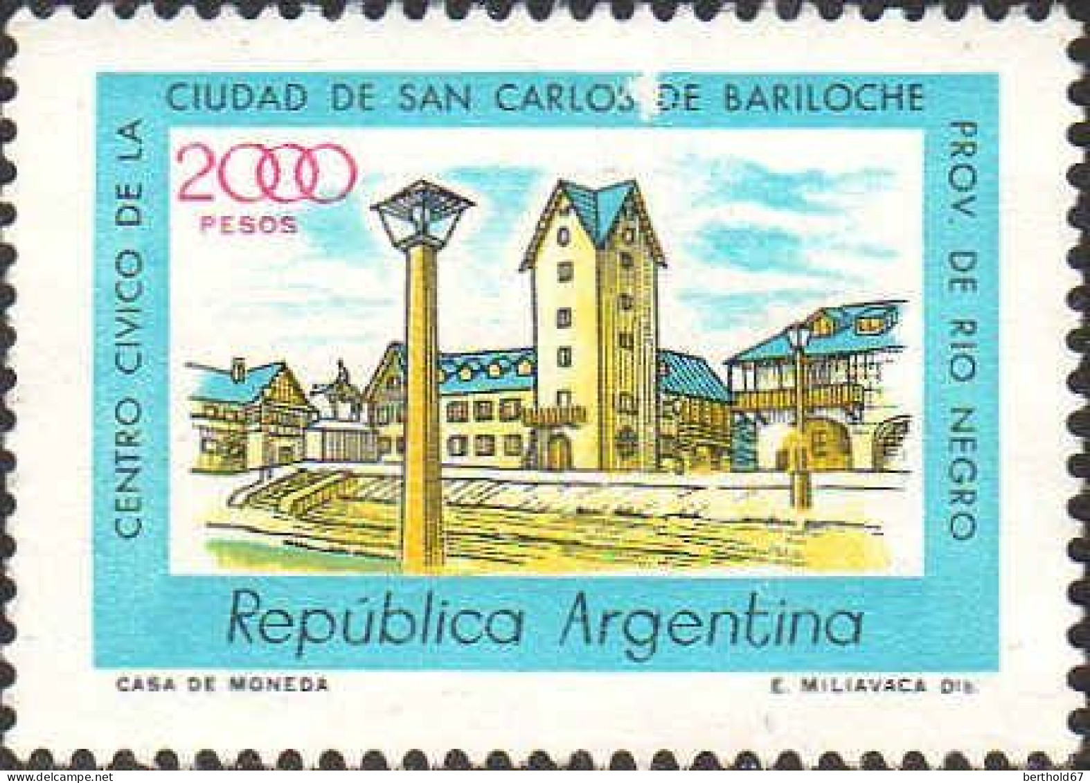 Argentine Poste N* Yv:1221 Mi:1456 Ciudad De San Carlos De Bariloche (sans Gomme) - Neufs