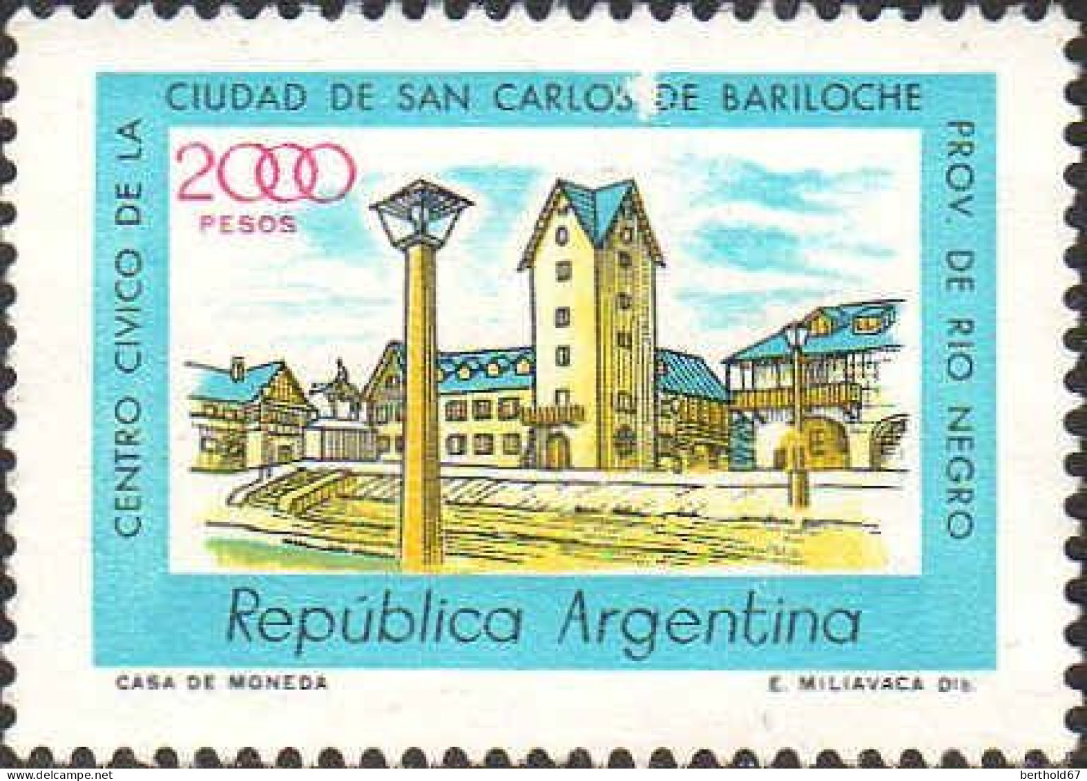 Argentine Poste N* Yv:1221 Mi:1456 Ciudad De San Carlos De Bariloche (sans Gomme) - Unused Stamps