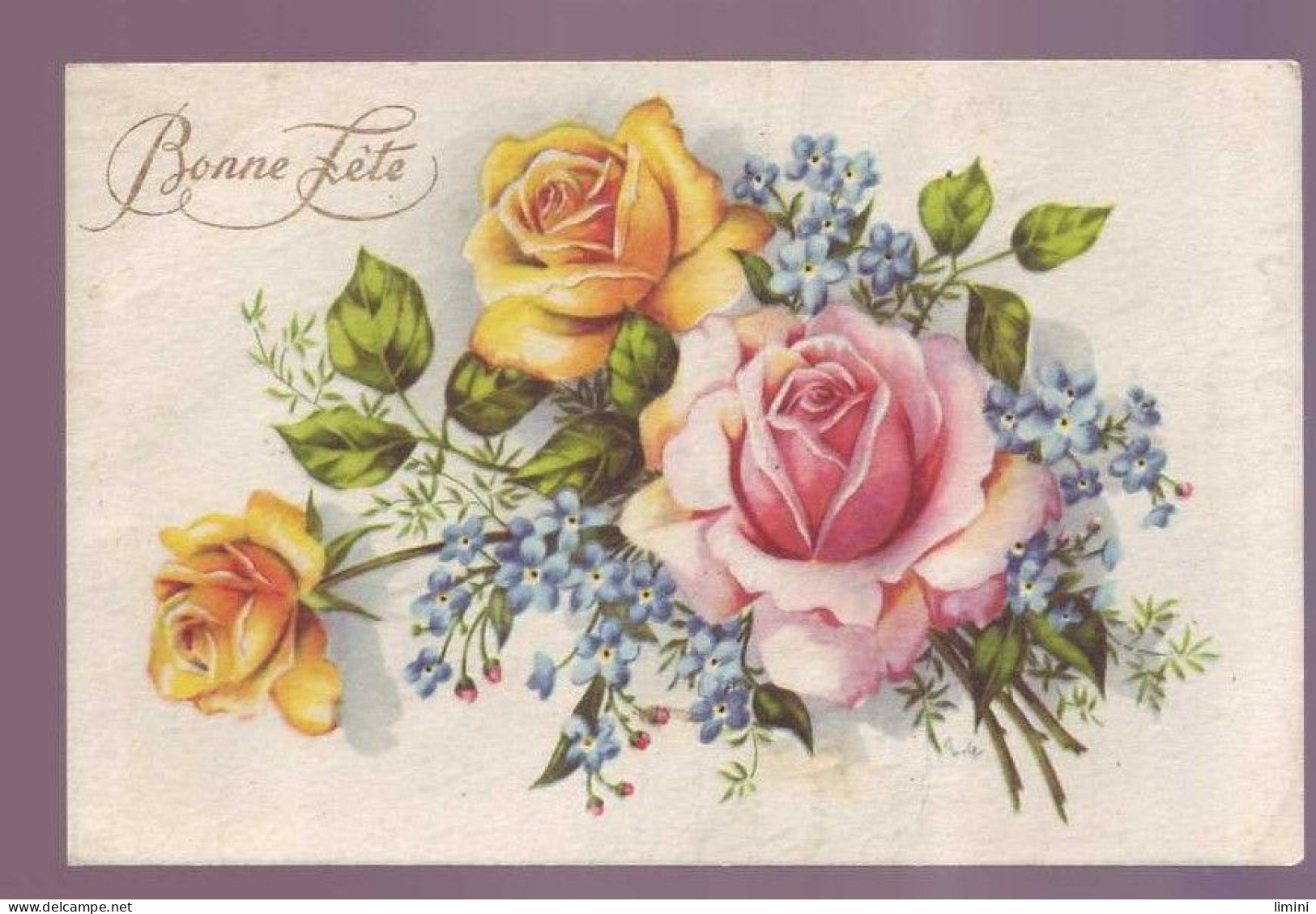 BONNE FETES -  FLEURS Et PAILLETTES -  - Autres & Non Classés