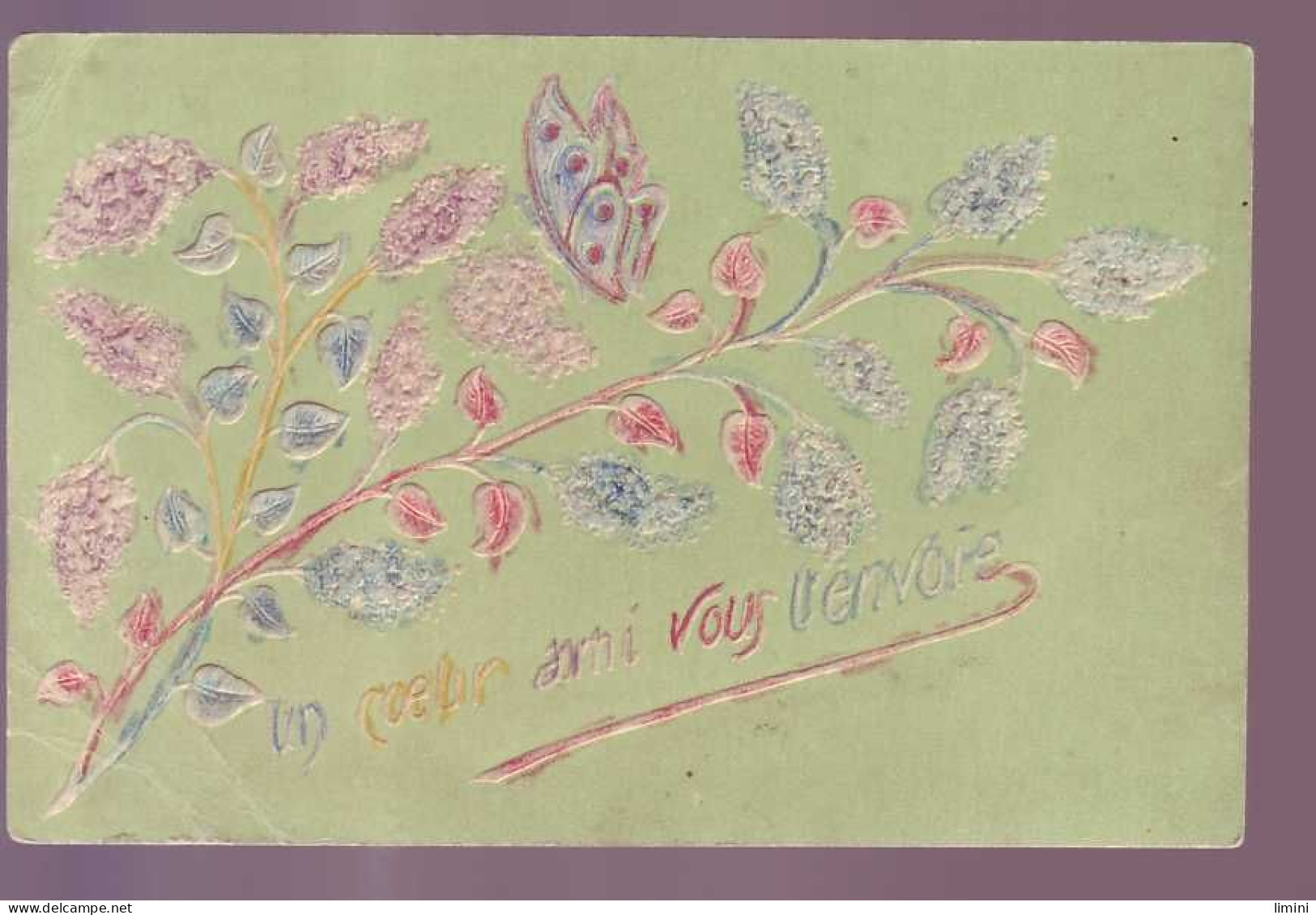 'CARTE ILLUSTRÉE - UN COEUR AMI VOUS L''ENVOIE -  CARTE EN RELIEF - FLEURS -' - Other & Unclassified