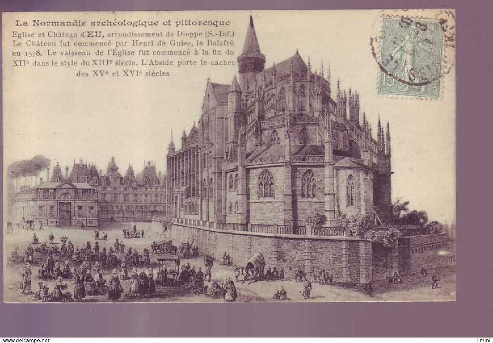 76 - EU -  REPRODUCTION - EGLISE Et CHATEAU -  - Eu