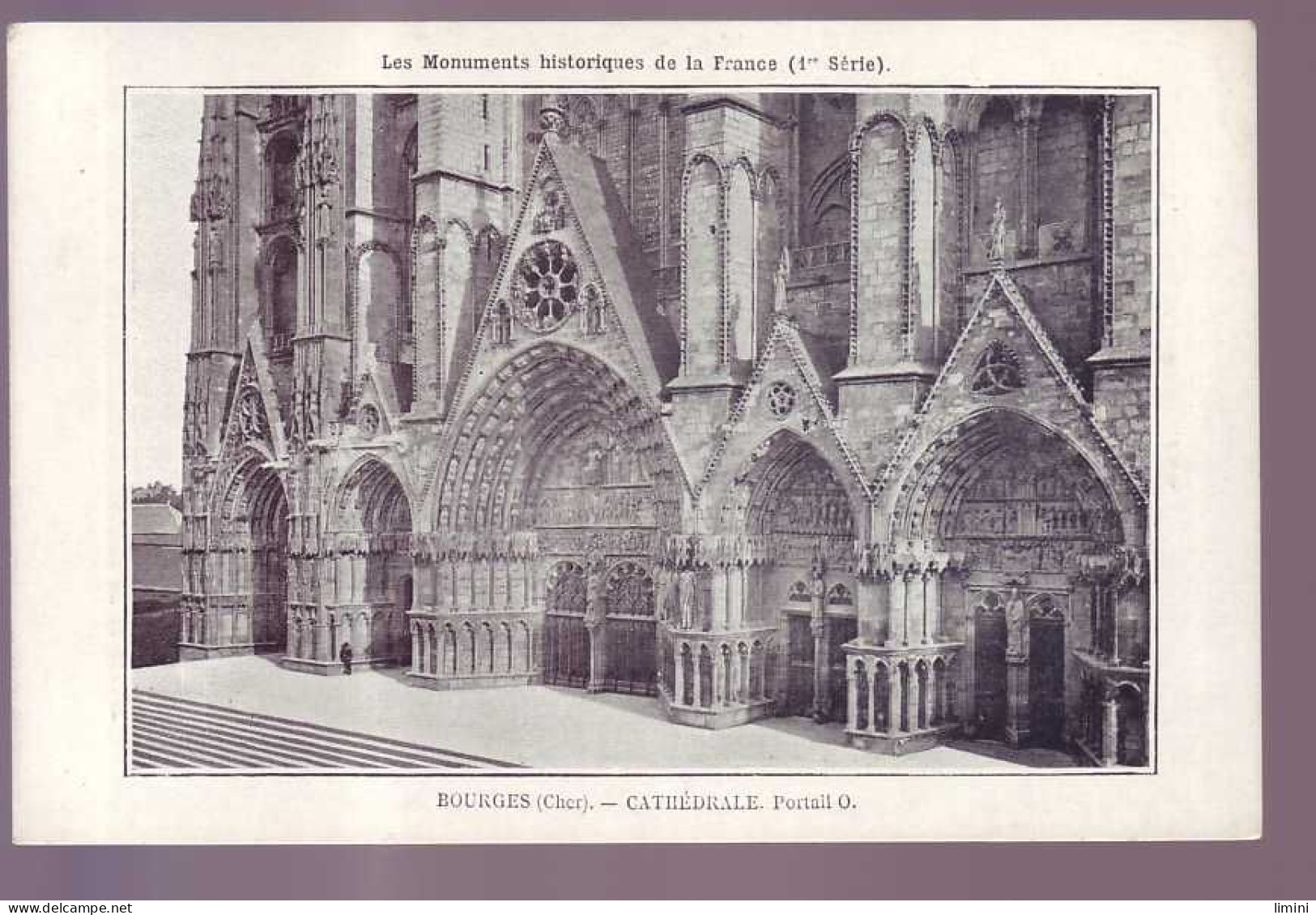 18 - BOURGES - CATHÉDRALE -  PORTAIL-  GRAVURE -  - Bourges