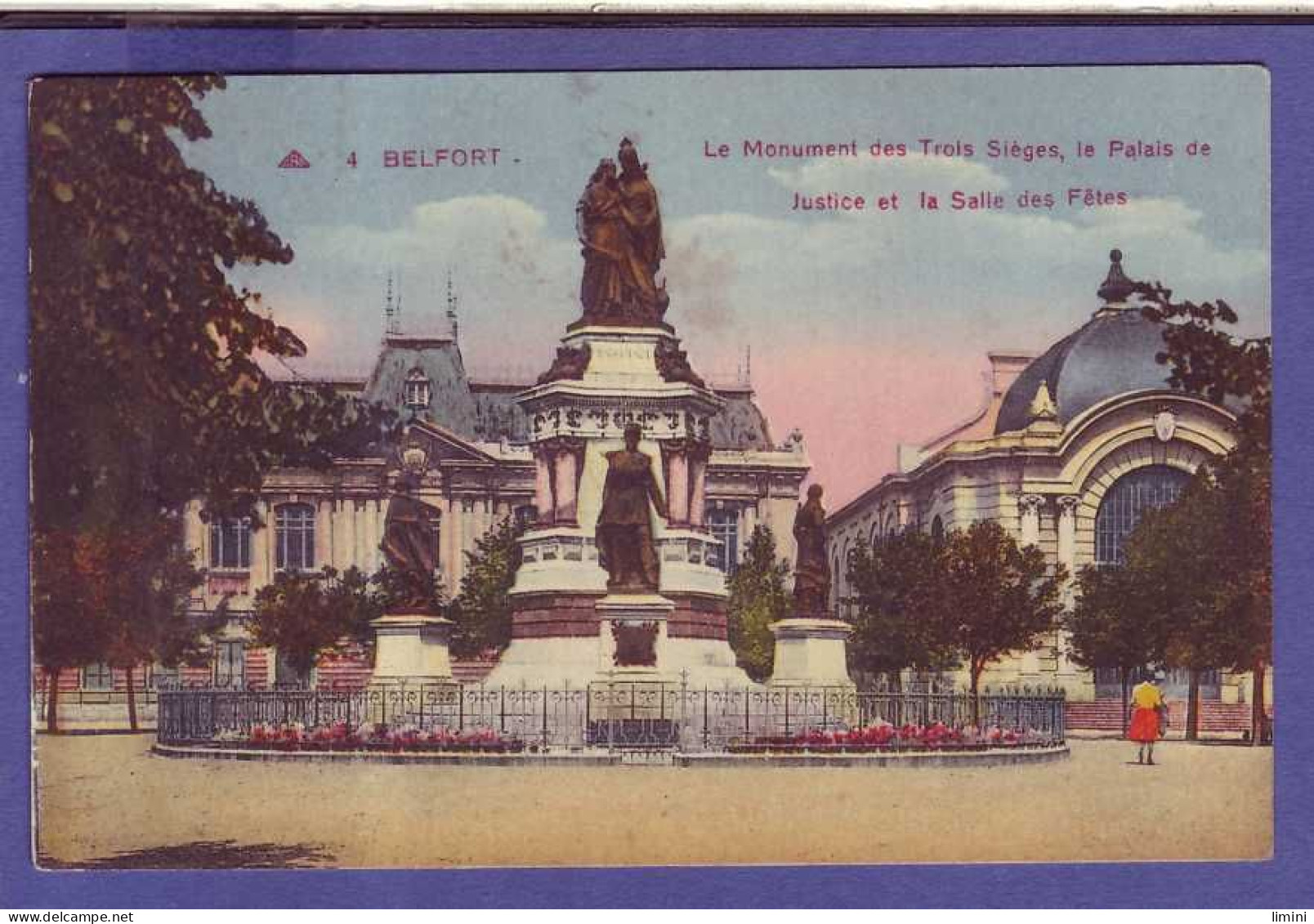 90 - BELFORT - MONUMENT Des TROIS SIEGES - PALAIS De JUSTICE Et SALLE Des FÊTES - COMORISÉE - - Belfort - Ville
