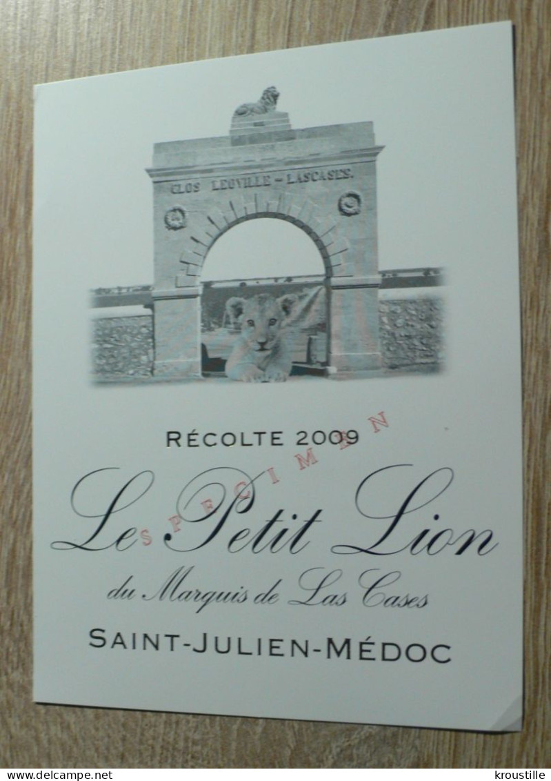 LE PETIT LION SAINT-JULIEN MEDOC - RECOLTE 2009 - ETIQUETTE NEUVE - Bordeaux