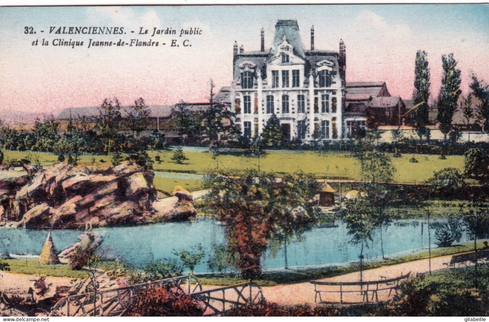 59 - Nord -  VALENCIENNES - Le Jardin Public Et La Clinique Jeanne De Flandre - Valenciennes