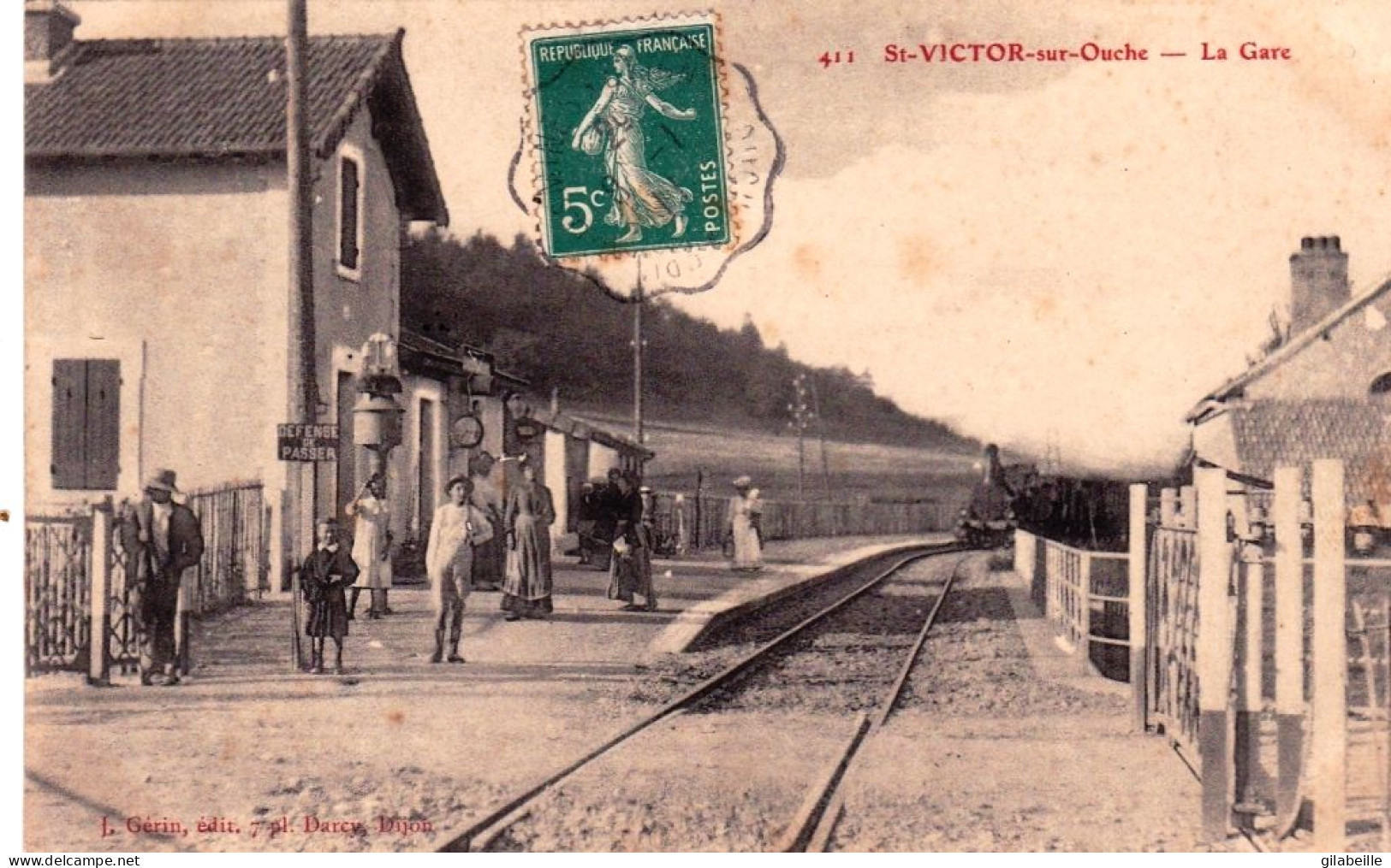 21 - Cote D Or -  SAINT VICTOR Sur OUCHE - La Gare - Train Vapeur Entrant En Gare - Andere & Zonder Classificatie