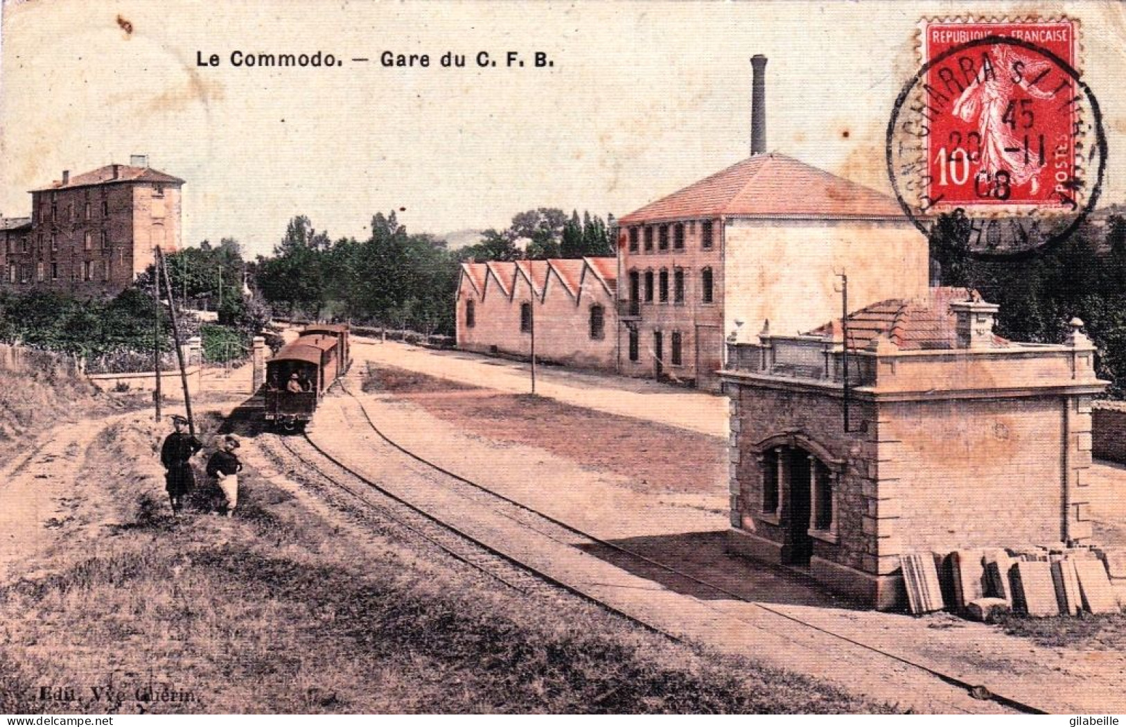 69 - Rhone -  PONTCHARRA S / TURDINE - Le Commodo - Gare Du C. F. B - Carte Toilée - Pontcharra-sur-Turdine