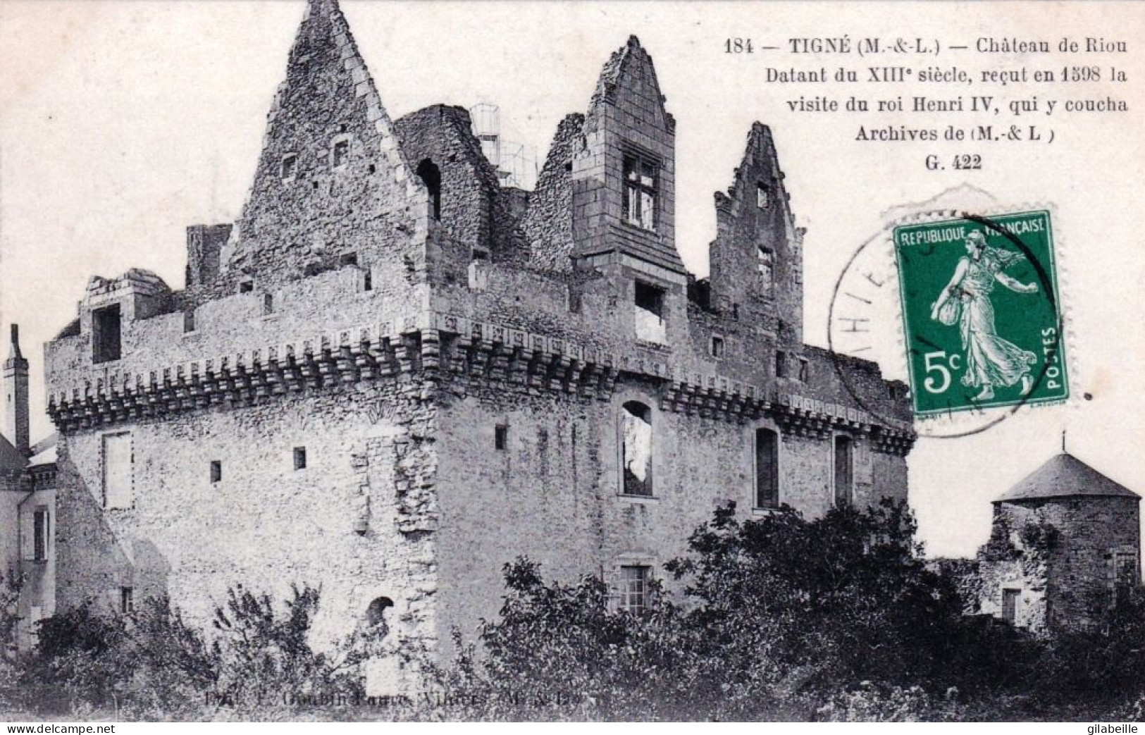 49 - Maine Et Loire -  TIGNE - Chateau De Riou - Andere & Zonder Classificatie