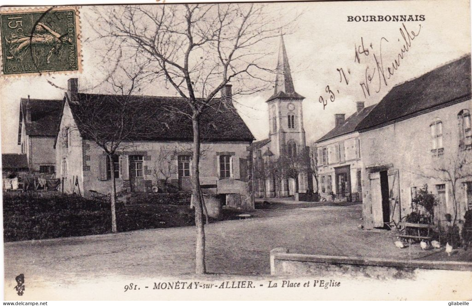 03 - Allier - MONETAY Sur ALLIER - La Place Et L église - Andere & Zonder Classificatie