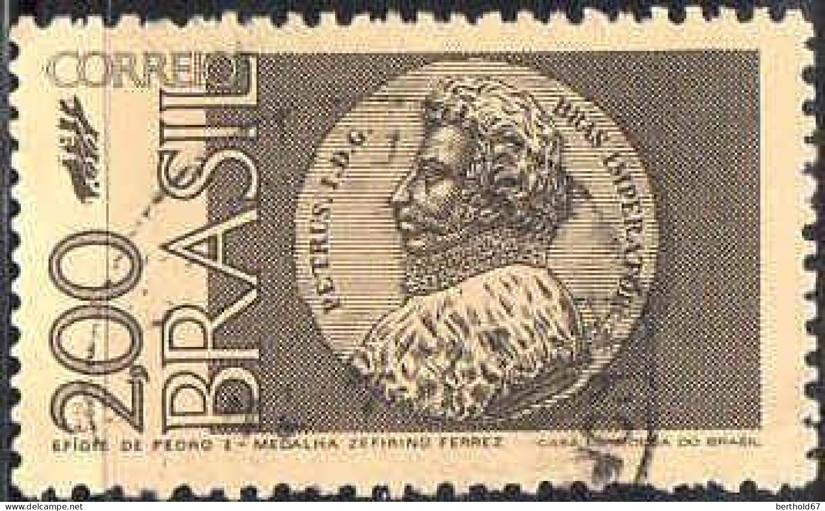 Brésil Poste Obl Yv:1010 Mi:1339 Efigie De Pedro I-Medalha Zefirino Ferrez (Beau Cachet Rond) - Oblitérés