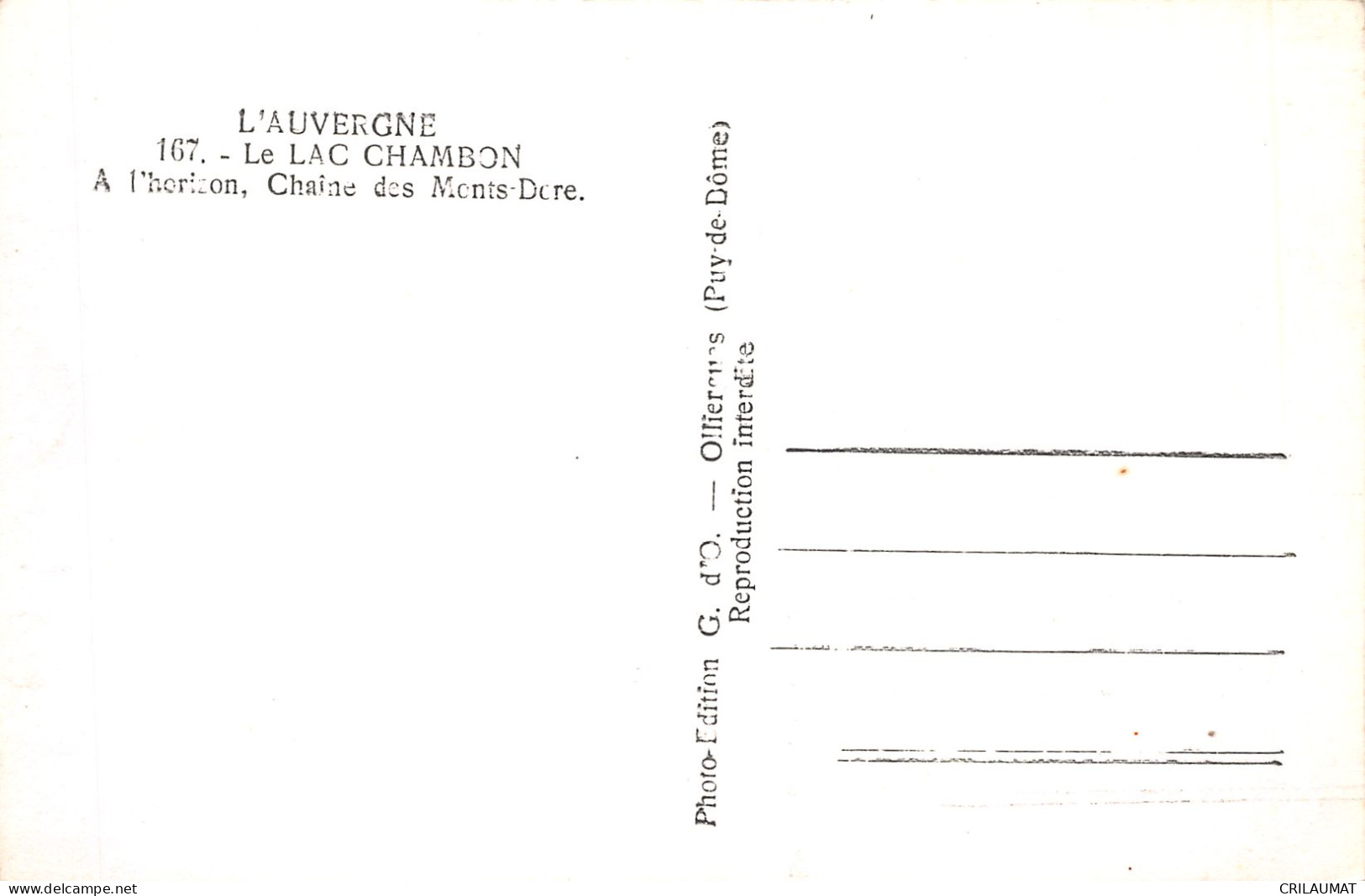 63-LE LAC CHAMBON ET LA CHAINE DES MONTS DORE-N°5138-G/0233 - Andere & Zonder Classificatie