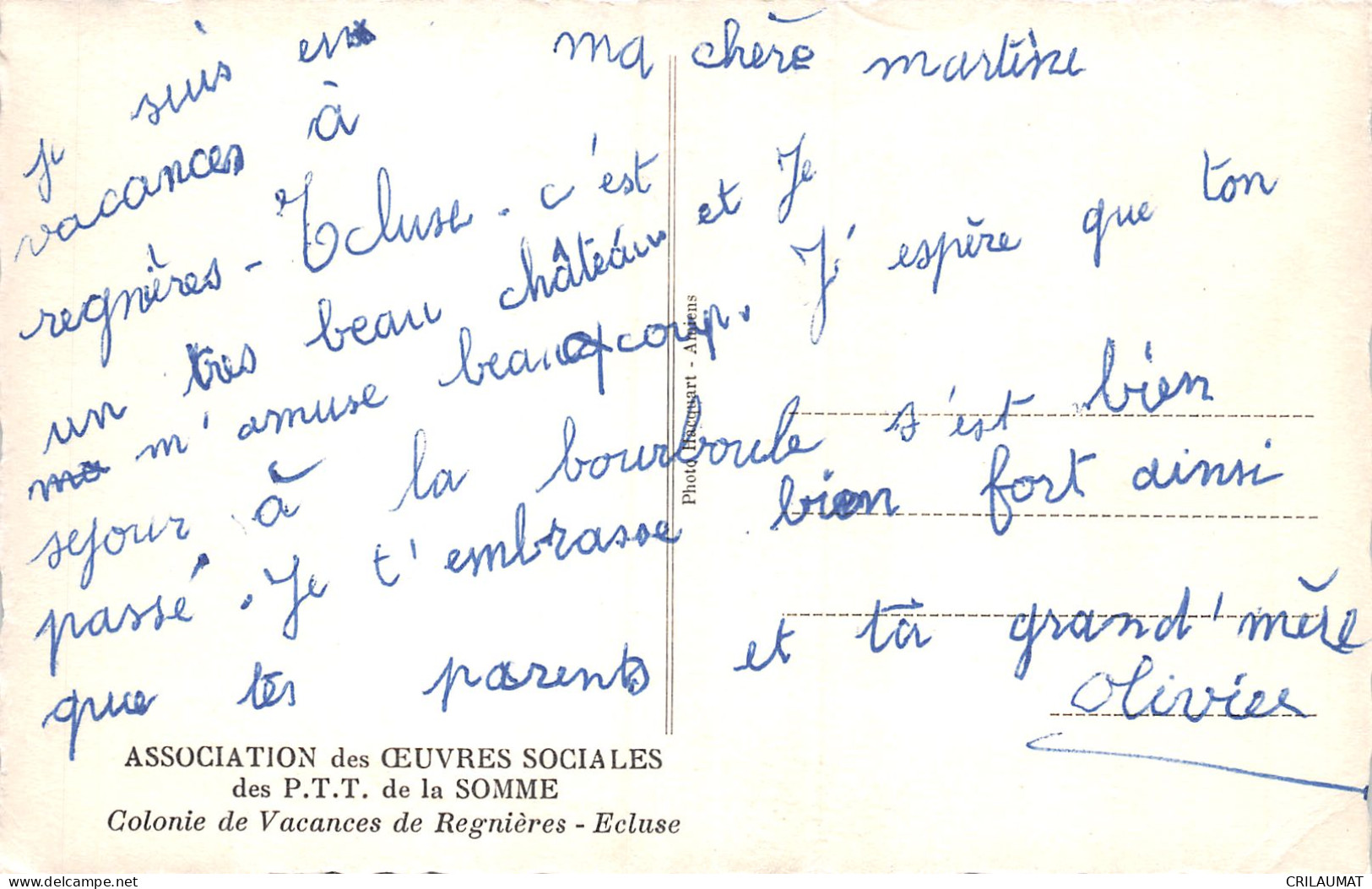 80-REGNIERES COLONIE DE VACANCES-N°5138-F/0243 - Andere & Zonder Classificatie