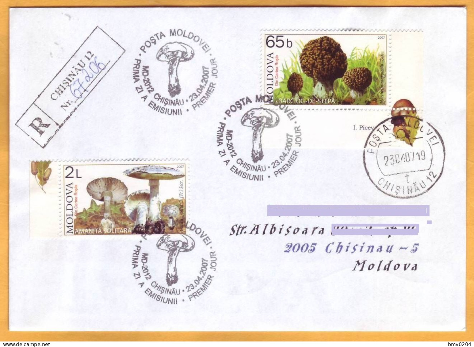 2007 Moldova  Cover FDC Mushrooms, - Moldavia