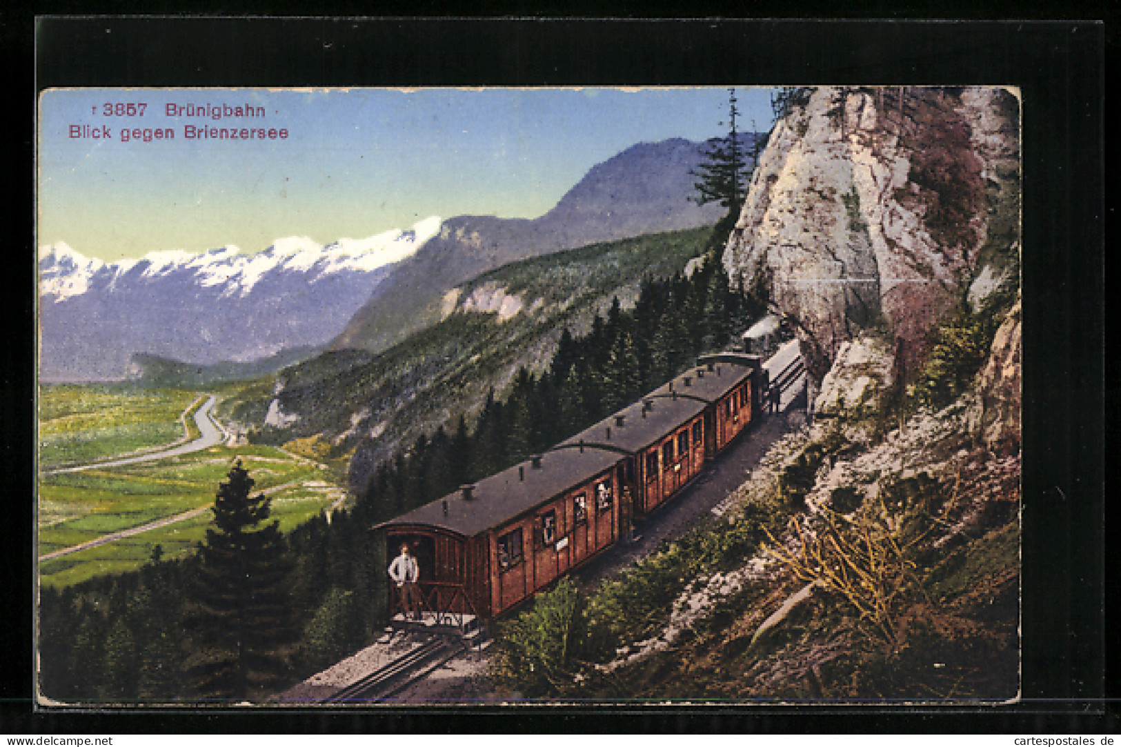 AK Brünigbahn, Bergbahn Mit Blick Gegen Den Brienzersee  - Autres & Non Classés