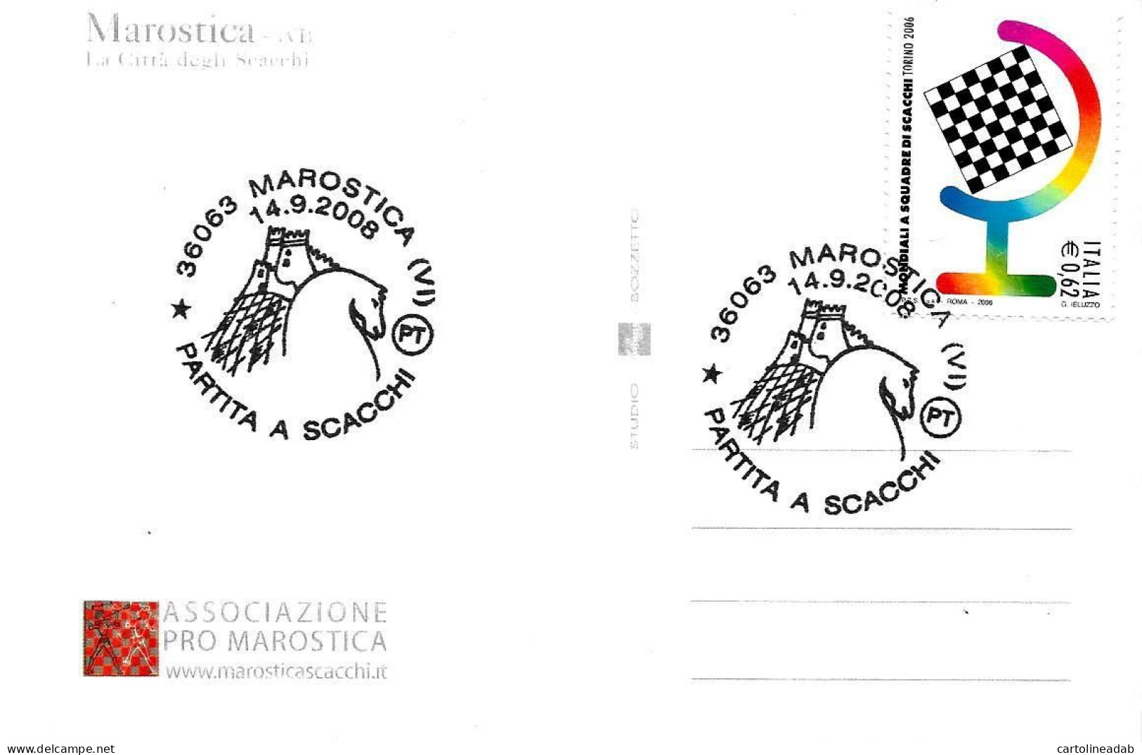 [MD9739] CPM - MAROSTICA LA CITTA' DEGLI SCACCHI - CON ANNULLO 2008 - PERFETTA - NV - Andere & Zonder Classificatie