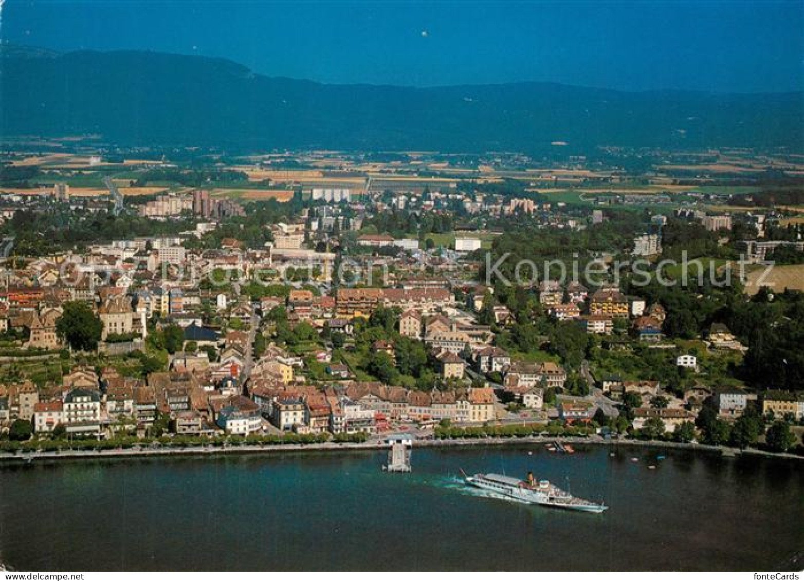 13314679 Nyon VD Les Quais La Ville Et Le Jura Vue Aérienne Nyon VD - Andere & Zonder Classificatie