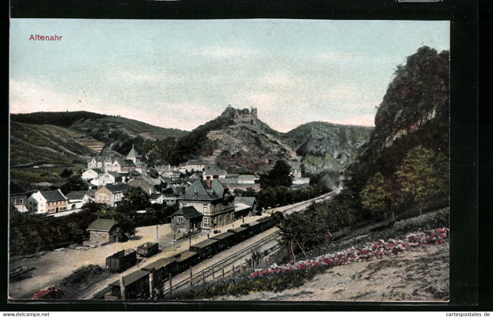 AK Altenahr, Ortsansicht Mit Bahnhof Und Burg  - Andere & Zonder Classificatie