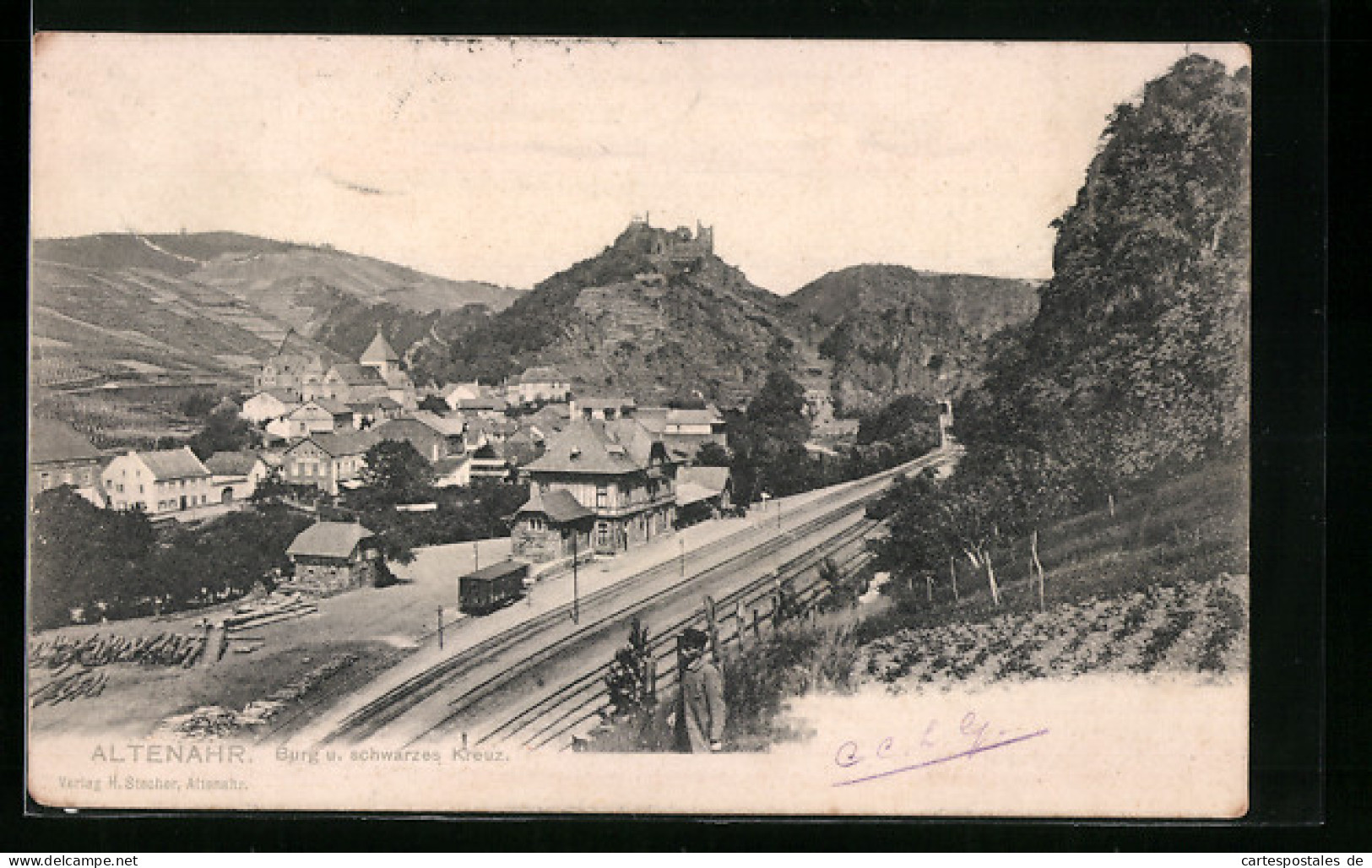 AK Altenahr, Burg Und Schwarzes Kreuz, Bahnhof  - Otros & Sin Clasificación