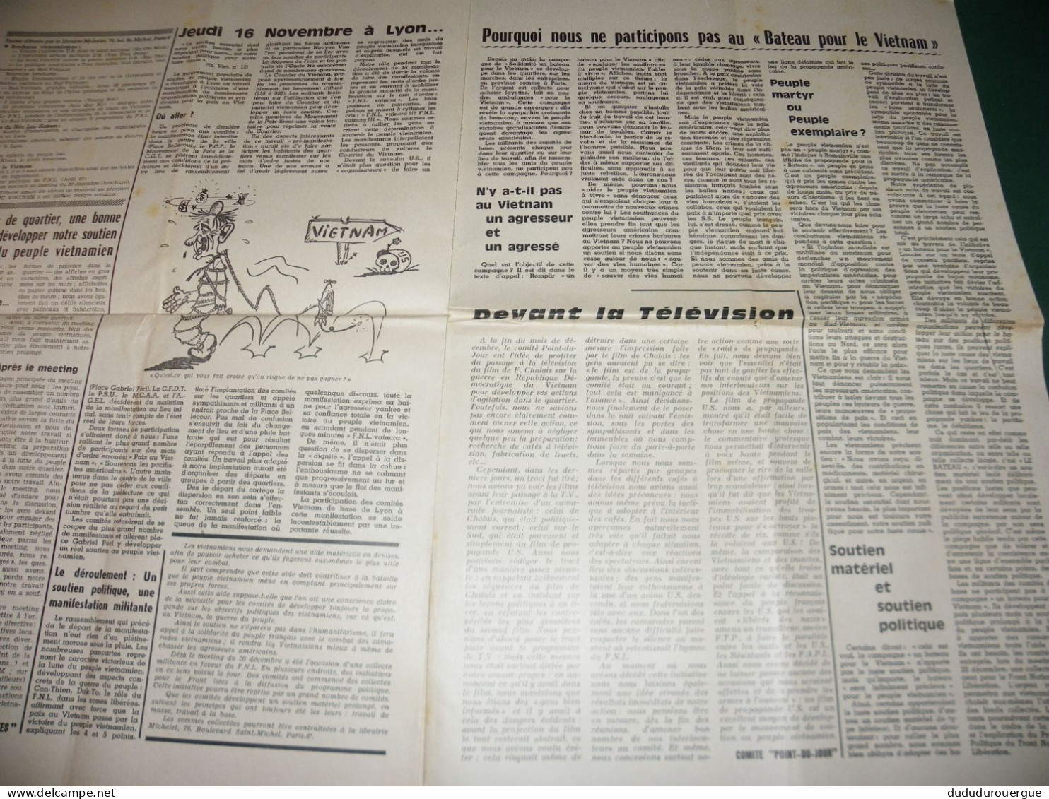 GUERRE DU VIETNAM : " VICTOIRE POUR LE VIETNAM " JOURNAL DES COMITES VIETNAM DE BASE , LE N ° 4 DE JANVIER 1968 - Francese