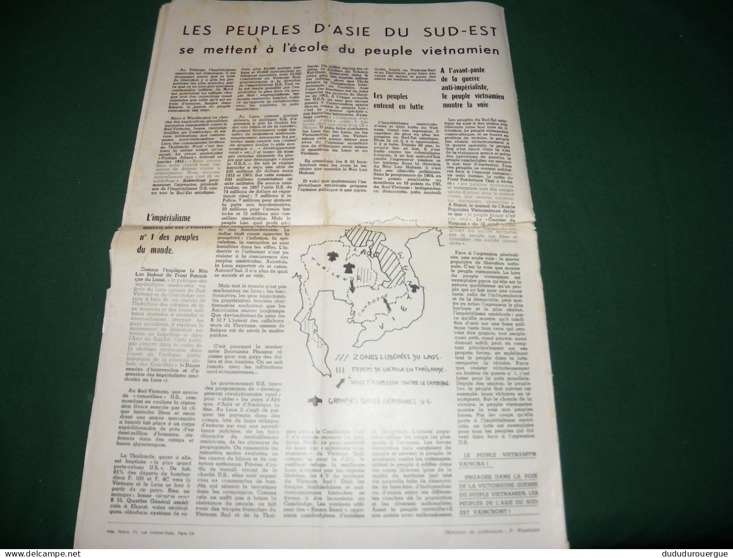 GUERRE DU VIETNAM : " VICTOIRE POUR LE VIETNAM " JOURNAL DES COMITES VIETNAM DE BASE , LE N ° 4 DE JANVIER 1968 - Francés