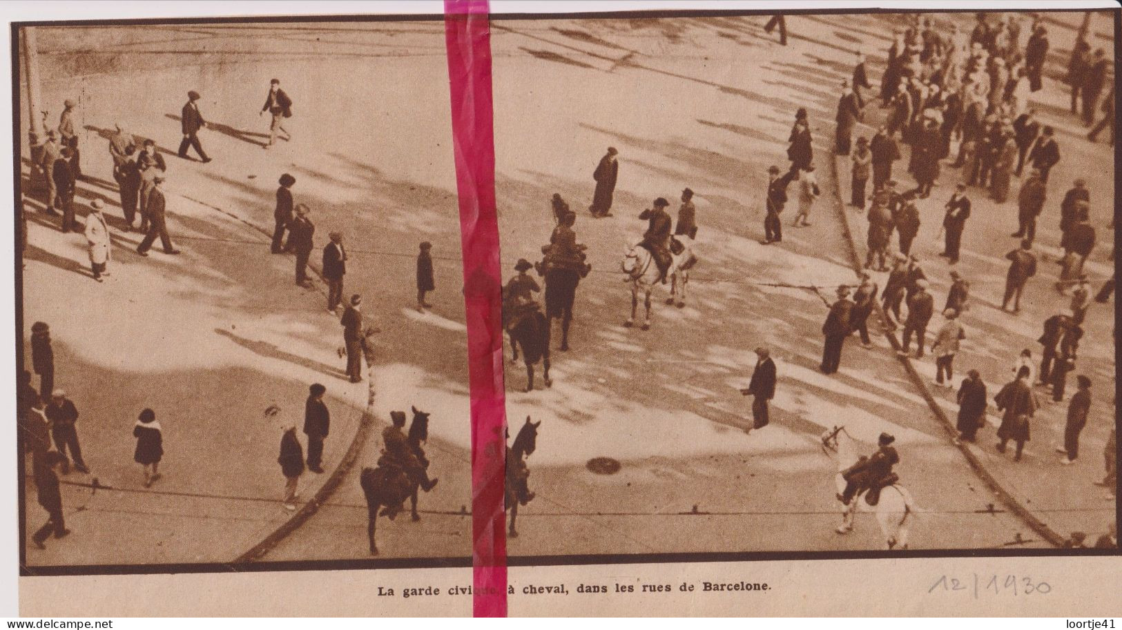 Barcelona Barcelone - La Garde Civique à Cheval - Orig. Knipsel Coupure Tijdschrift Magazine - 1930 - Ohne Zuordnung
