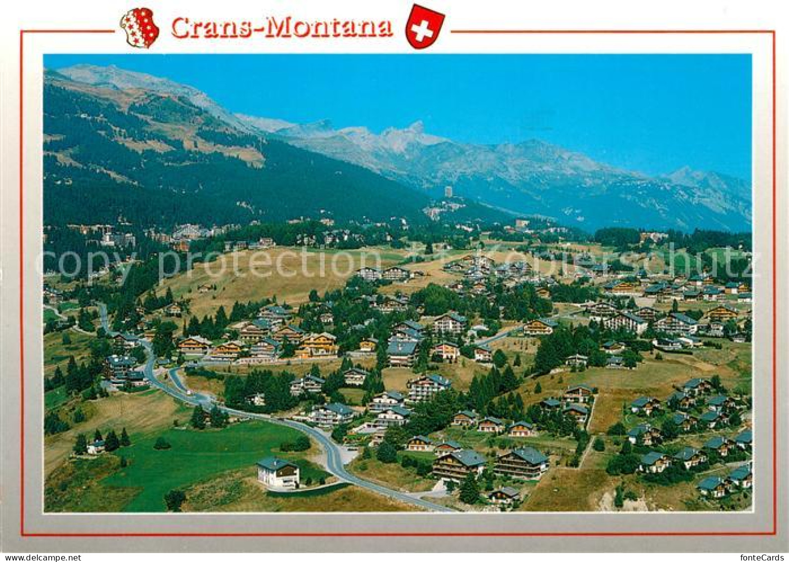 13313269 Crans-Montana Fliegeraufnahme Crans-Montana - Andere & Zonder Classificatie