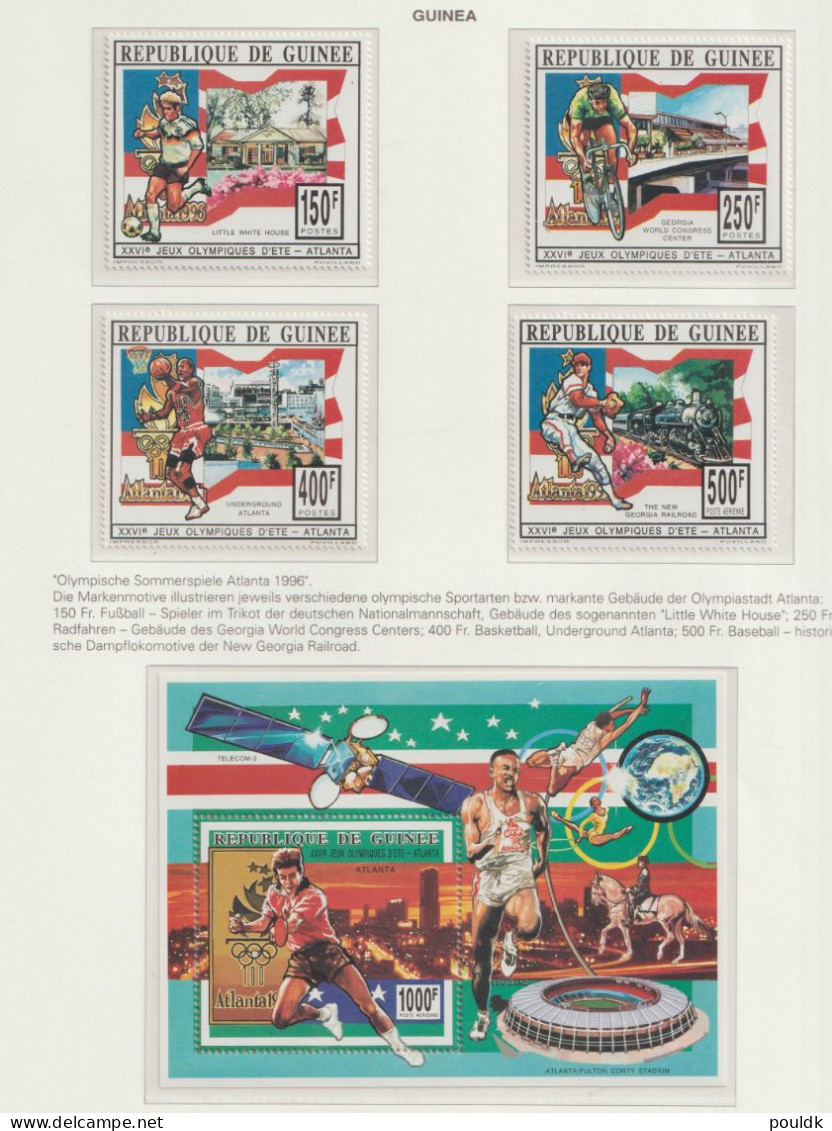 Guinee 1996 Olympic Games In Atlanta Four Stamps + Souvenir Sheet MNH/**. Postal Weight Approx 0,04 Kg. Please Read Sale - Estate 1996: Atlanta