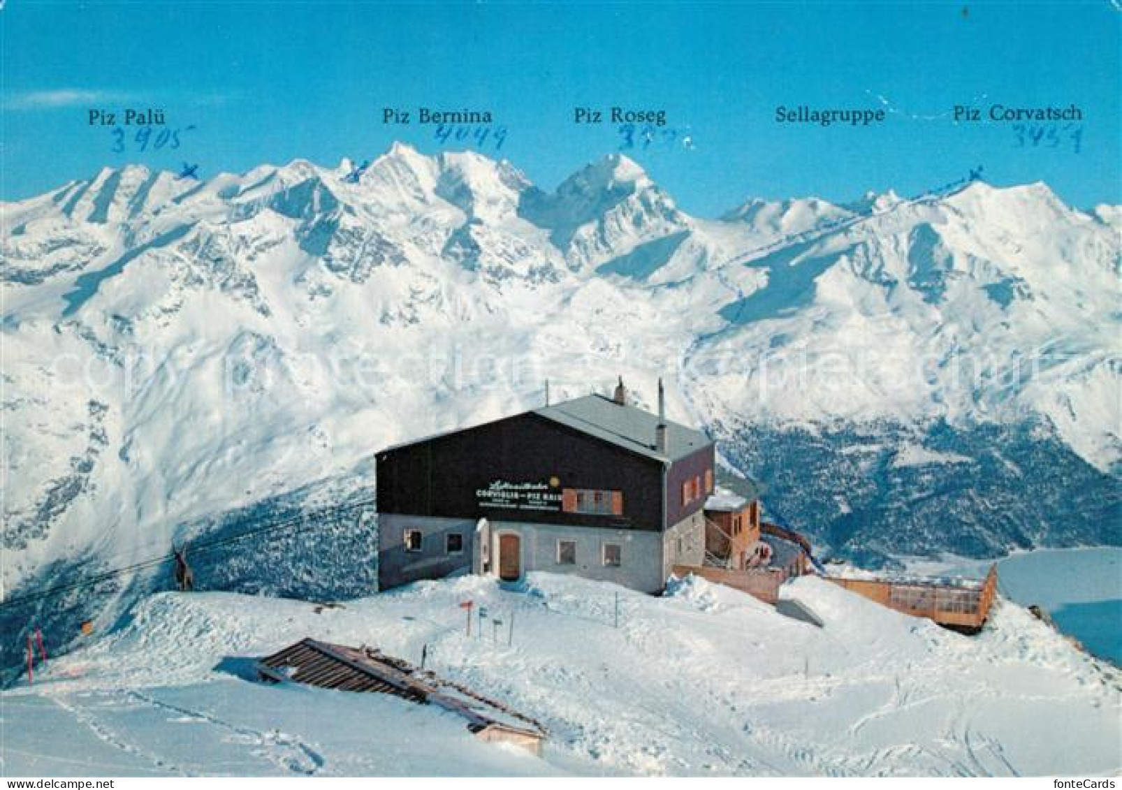 13311219 St Moritz GR Bergstation Luftseilbahn Corviglia Piz Nair Blick Zur Bern - Other & Unclassified