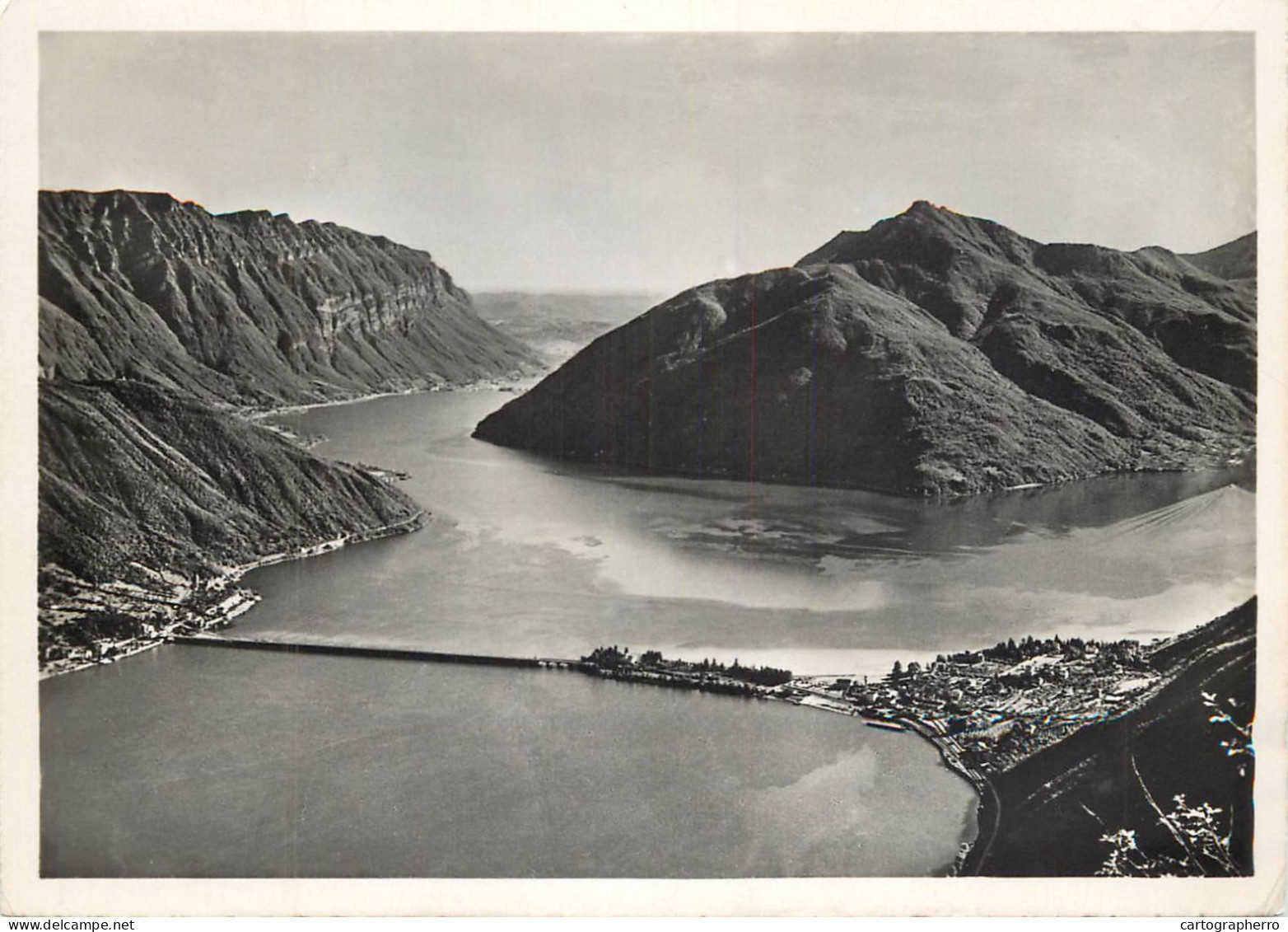 Postcard Switzerland Lago Di Lugano Ponte Di Melide 1949 - Autres & Non Classés