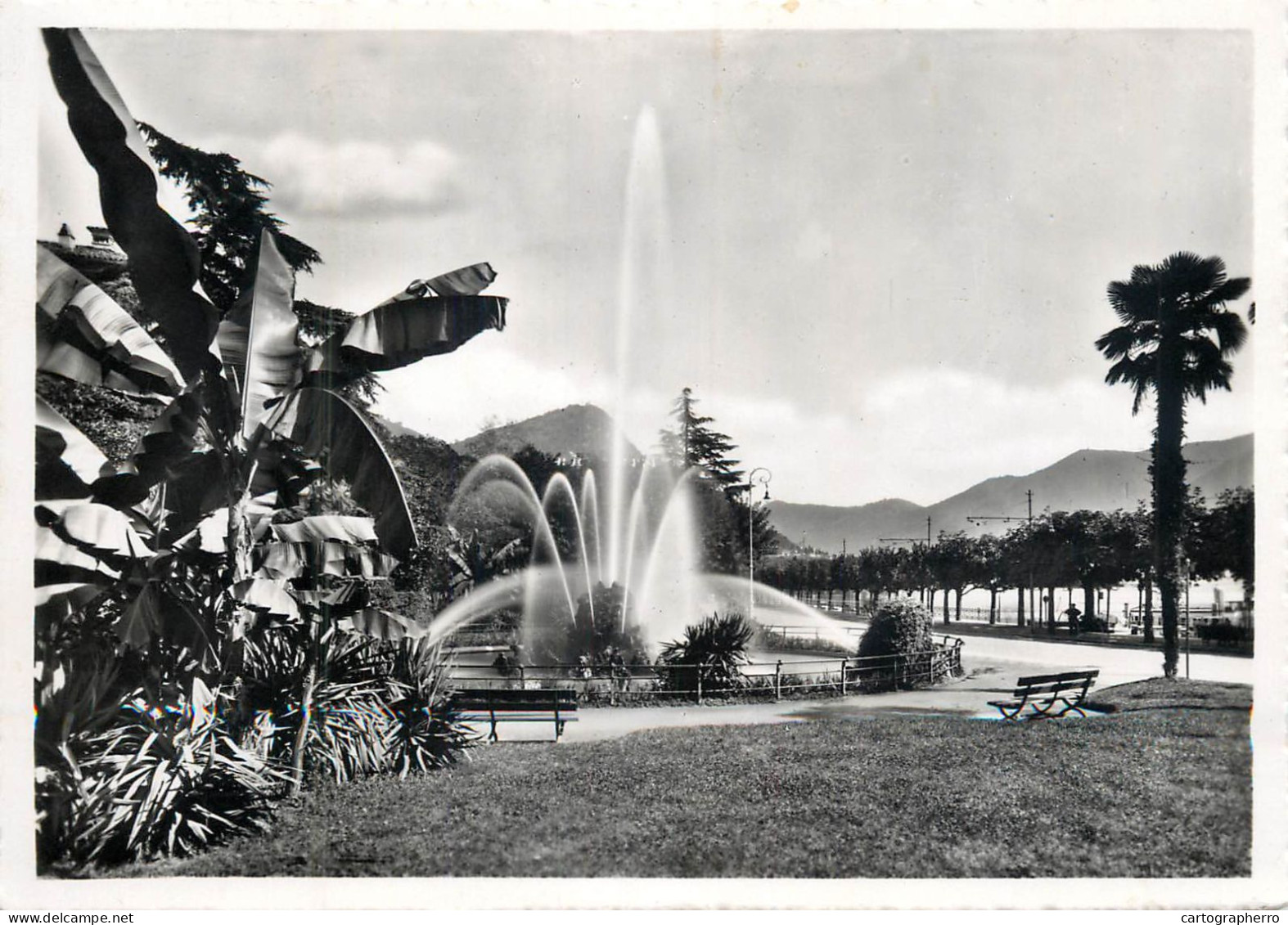 Postcard Switzerland Lago Di Lugano Giardini Pubblici 1952 - Autres & Non Classés
